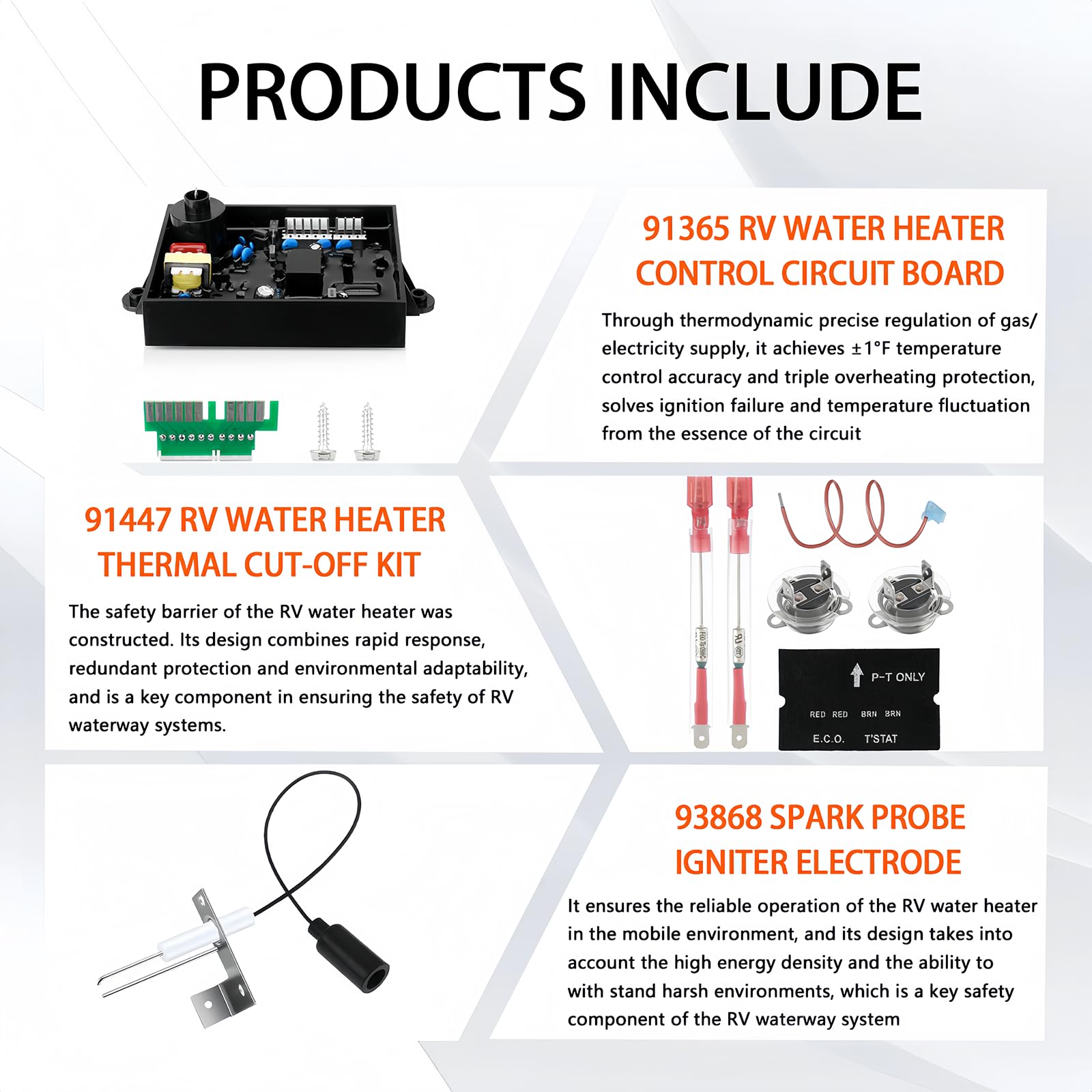 3 in1 RV Water Heater Replacement Part For Atwood/Dometic | 91365 RV Water Heater Control Circuit Board | 91447 RV Water Heater