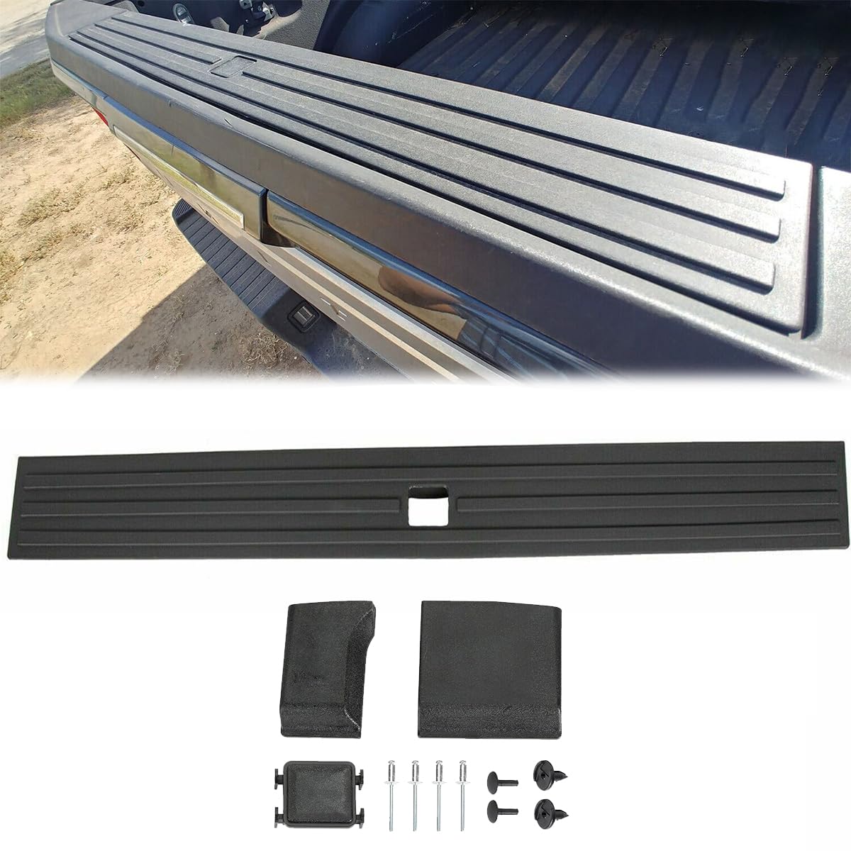 Karpal Right + Left Flexible Step Side Tailgate Cap Molding End Cap Cover Compatible With 2009 2010 2011 2012 2013 2014 Ford F-1