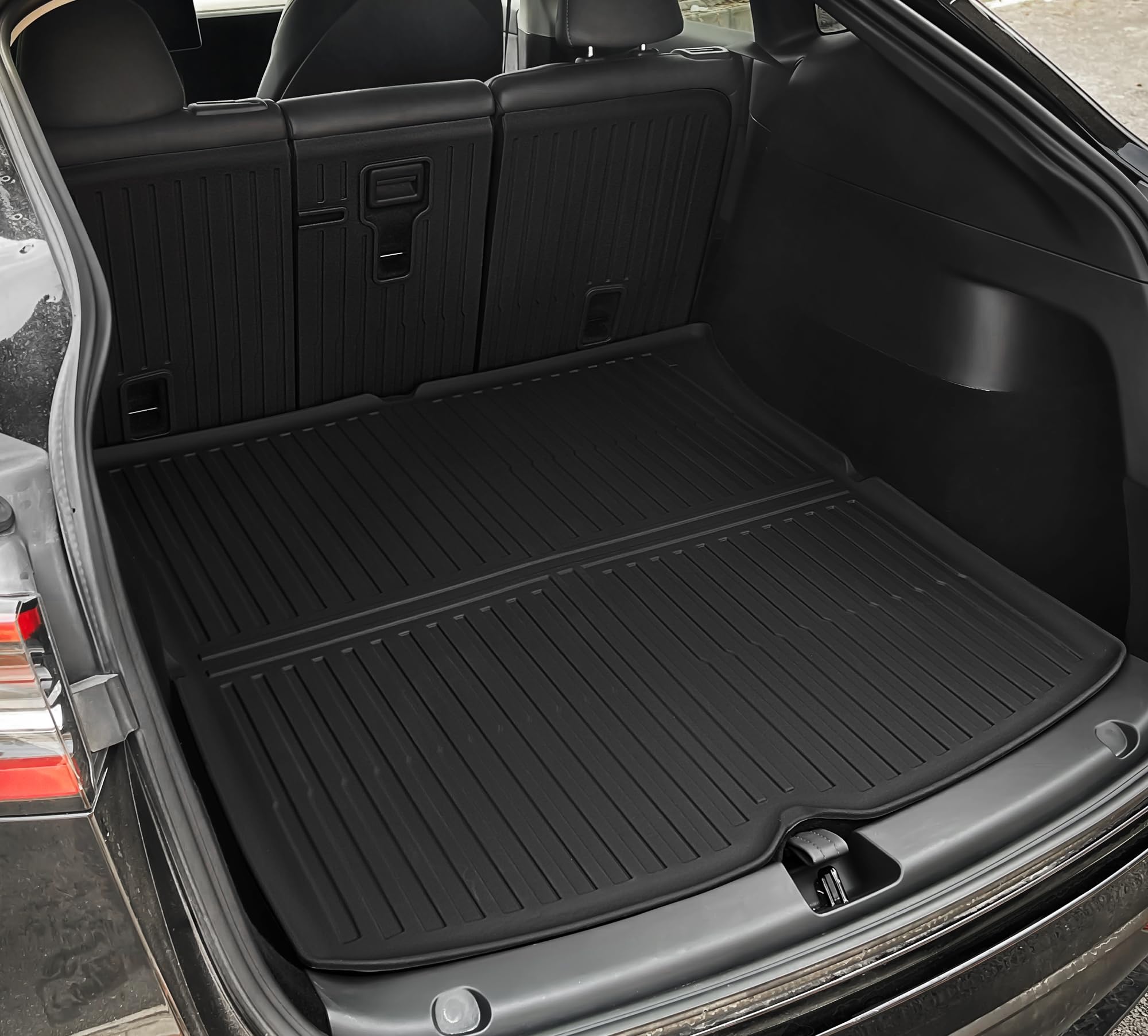 Oedro Floor Mats & Trunk Mat With Backrest Fits For Tesla Model Y 5-Seat 2024-2020 Custom Fit All Weather Durable Tpe Automotive