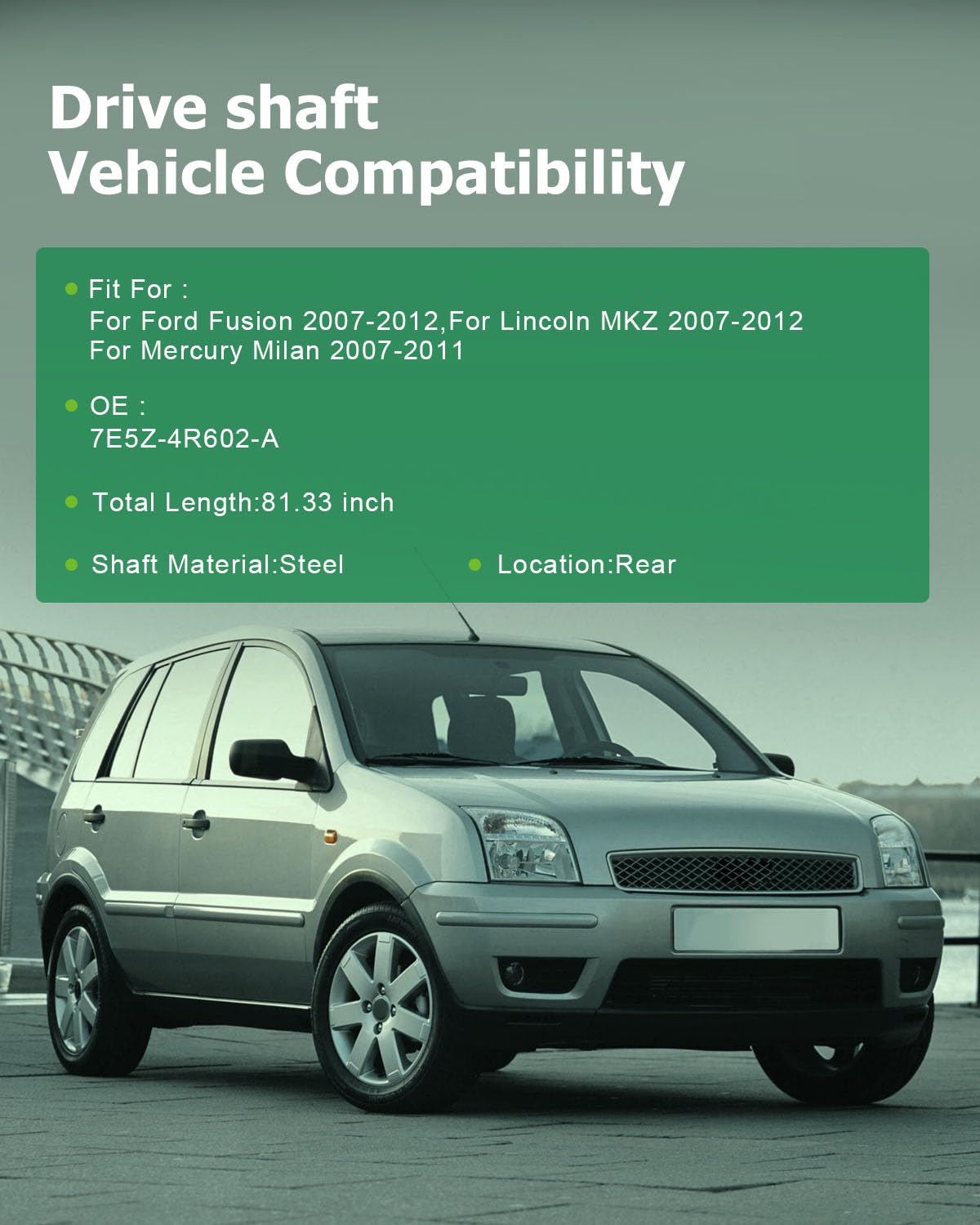 Scitoo 81.33'' Rear Drive Shaft Assembly Propeller Shaft Compatible For Ford Fusion 2007-2012,For Lincoln Mkz 2007-2012,For Merc