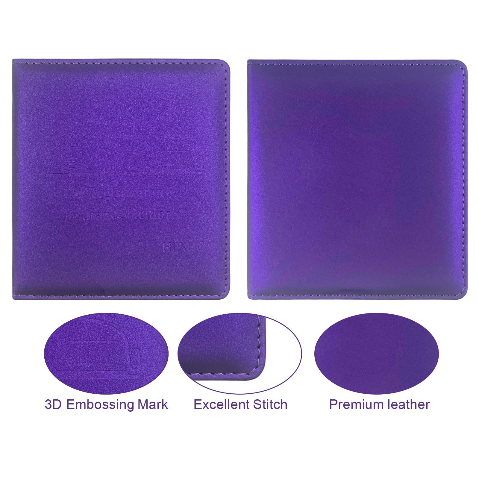 Car Registration And Insurance Holder, 5.5 X 5 Inch Pu Leather Vehicle Glove Box Organizer Wallet Case Organizer For Insurance C