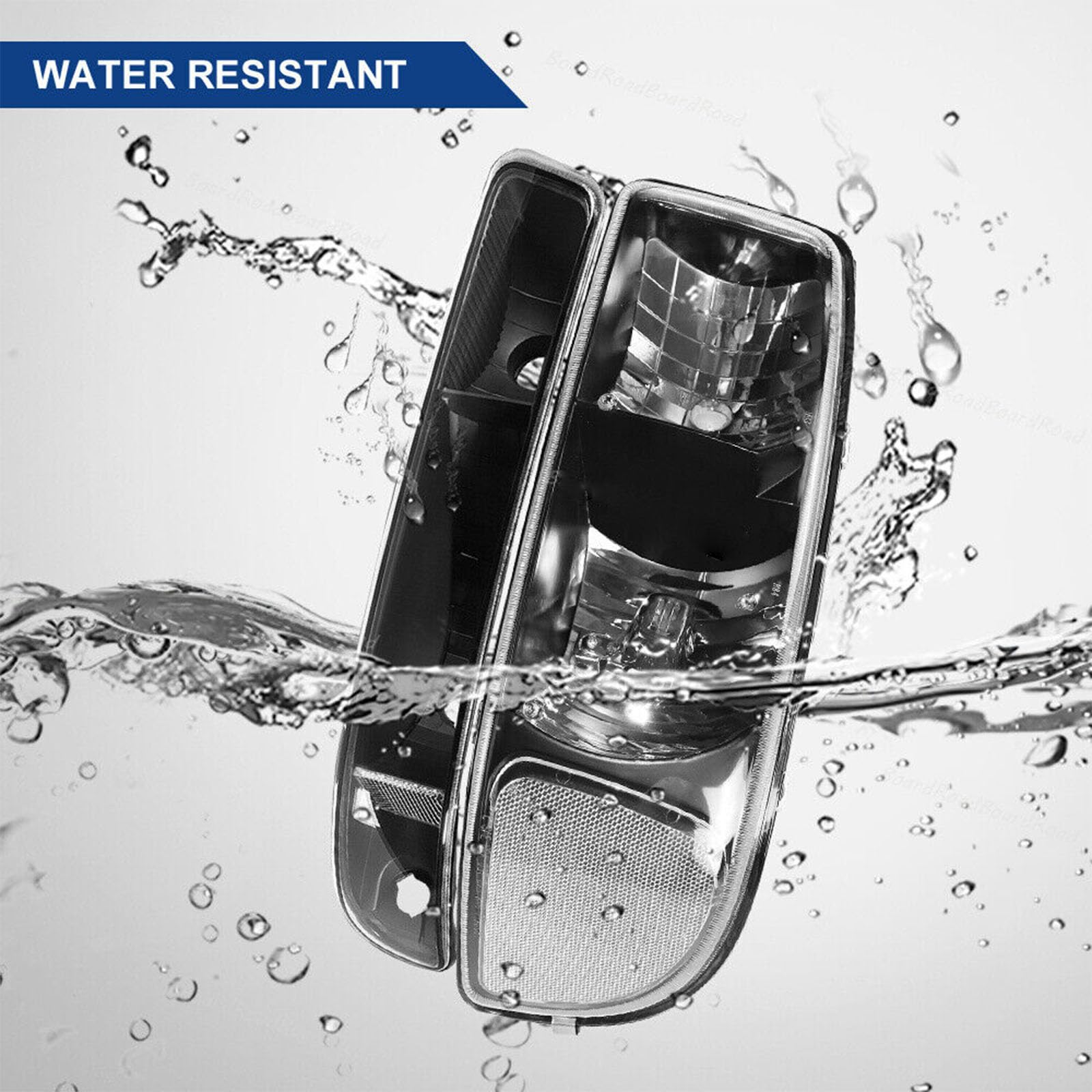 Apsve Headlight Assembly For 99-07 Gmc Sierra 1500, 99-04 Sierra 2500, 01-07 Sierra 1500Hd 2500Hd 3500Hd, 99-06 Yukon, 00-06 Yukon Xl 1500 2500 Headlights W/Bumper Signal Lamps, Black