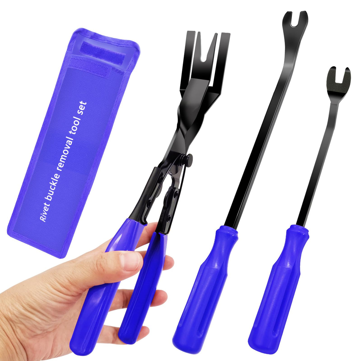 Axelect 3Pcs Trim Removal Tool -Trim Removal Tool Set,Car Pry Tool Kit, Car Panel Door Audio Trim Tool Kit Bumper Clips Puller R