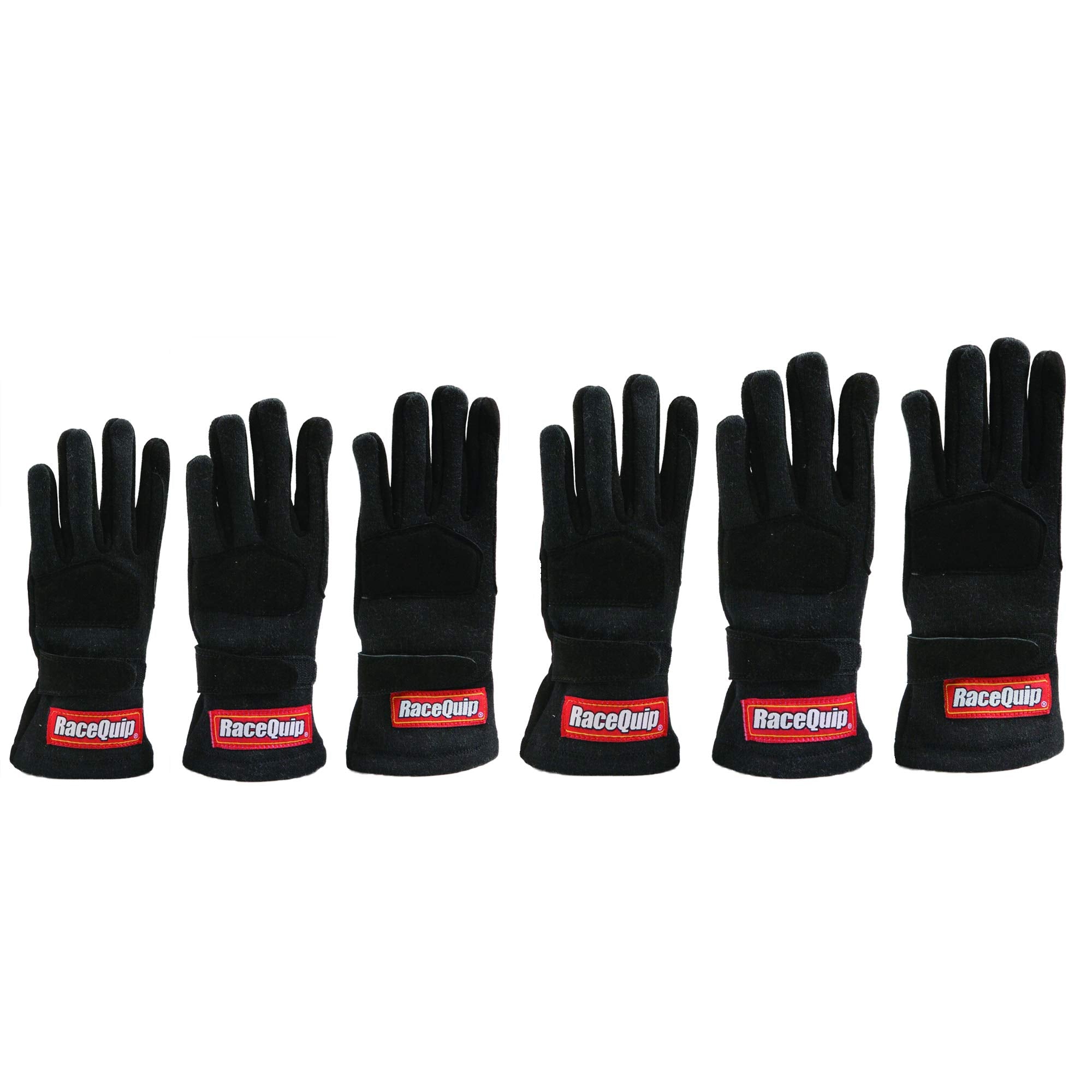 Racequip Race Gloves 355 Series 2 Layer Nomex Sfi 3.3/5 Certified Black Junior Medium 3550093