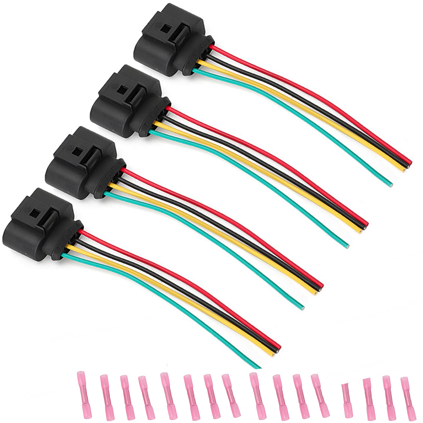 Vw Ignition Coil Connector Plug Harness Compatible with Volkswagen Vw Passat Audi A4 1.8T, 2.0T, 2.5L, 3.2L, 4.2L 4 Pack Vw Igni