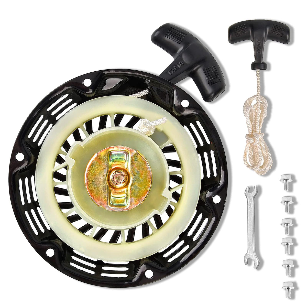 JMCHstore Pull Start Recoil Starter Assembly for Predator 212 Coleman B200R CT200U 200cc Mini Bike, KT196 Go Kart Pull Cord Star
