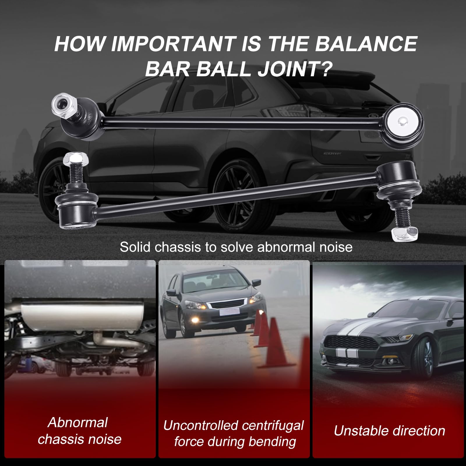 K750616 K750617 Sway Bar Links - Front Stabilizer Bar End Links Compatible With 2011-2018 Ford Explorer 2013-2018 Ford Police In