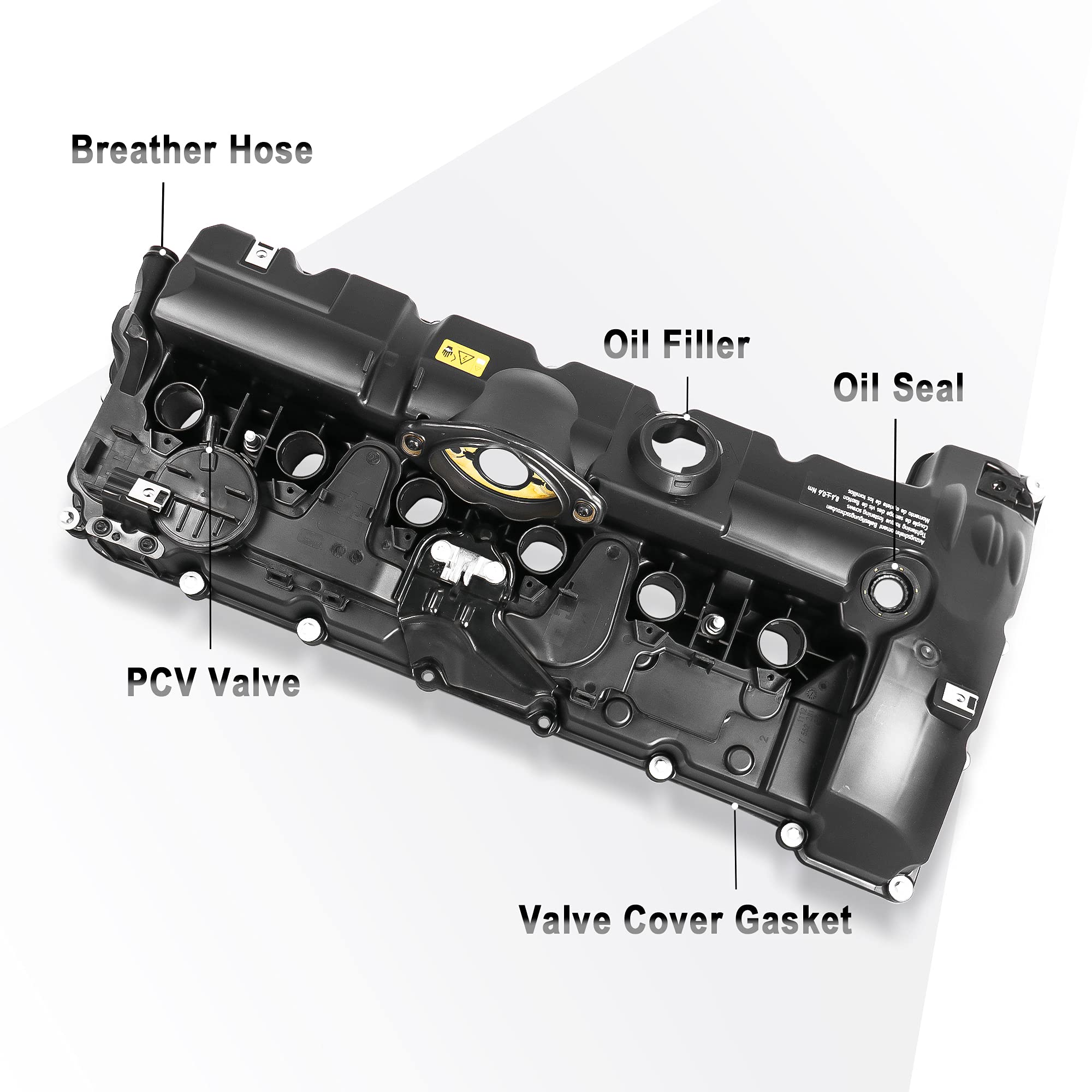 MOSTPLUS 11127552281 Engine Valve Cover Compatible with BMW N52 E70 E82 E90 E91 Z4 X3 X5 128i 328i 528i