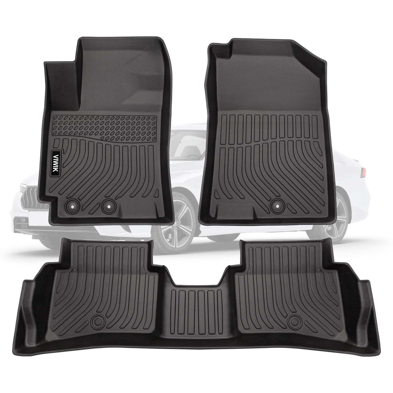 Viwik Floor Mats For Hyundai Accent 2018-2023, All Weather 3D Fit Car Mats Guard Anti-Slip Accent Floor Liners Full Set Accessor