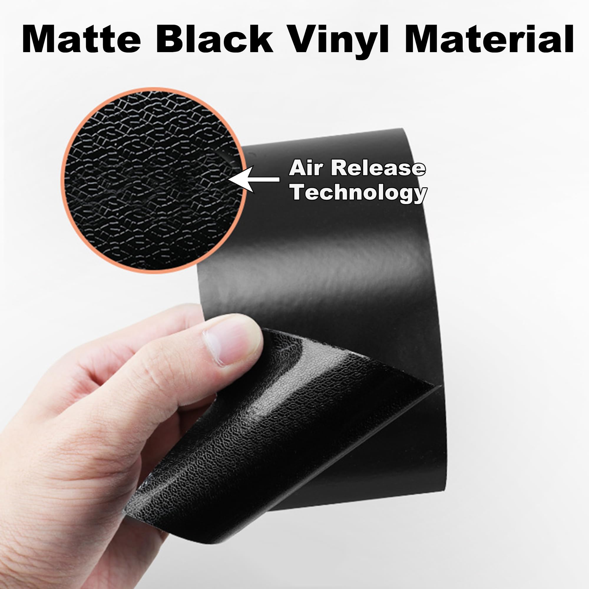 Arespark Matte Black Vinyl Wrap, Self-Adhesive Matte Vinyl Tape For Black Out Chrome Delete Window Trim, Car Chrome Delete Tape