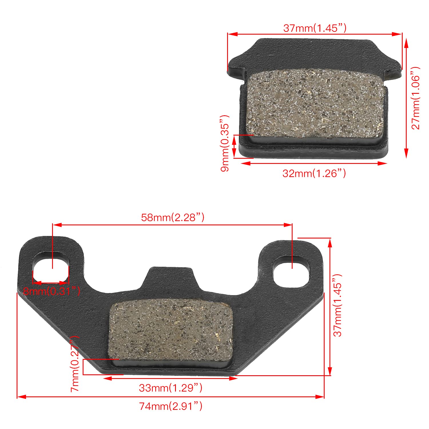 Yoxufa Rear Ceramic Disc Brake Caliper Pads Shoes For 70Cc 90Cc 110Cc 125Cc Ssr Apollo Db27 Kayo Ts90 Tsd-F110 Stomp Juicebox Fxj110 4-Stroke Engine Chinese Pit Dirt Bike Parts