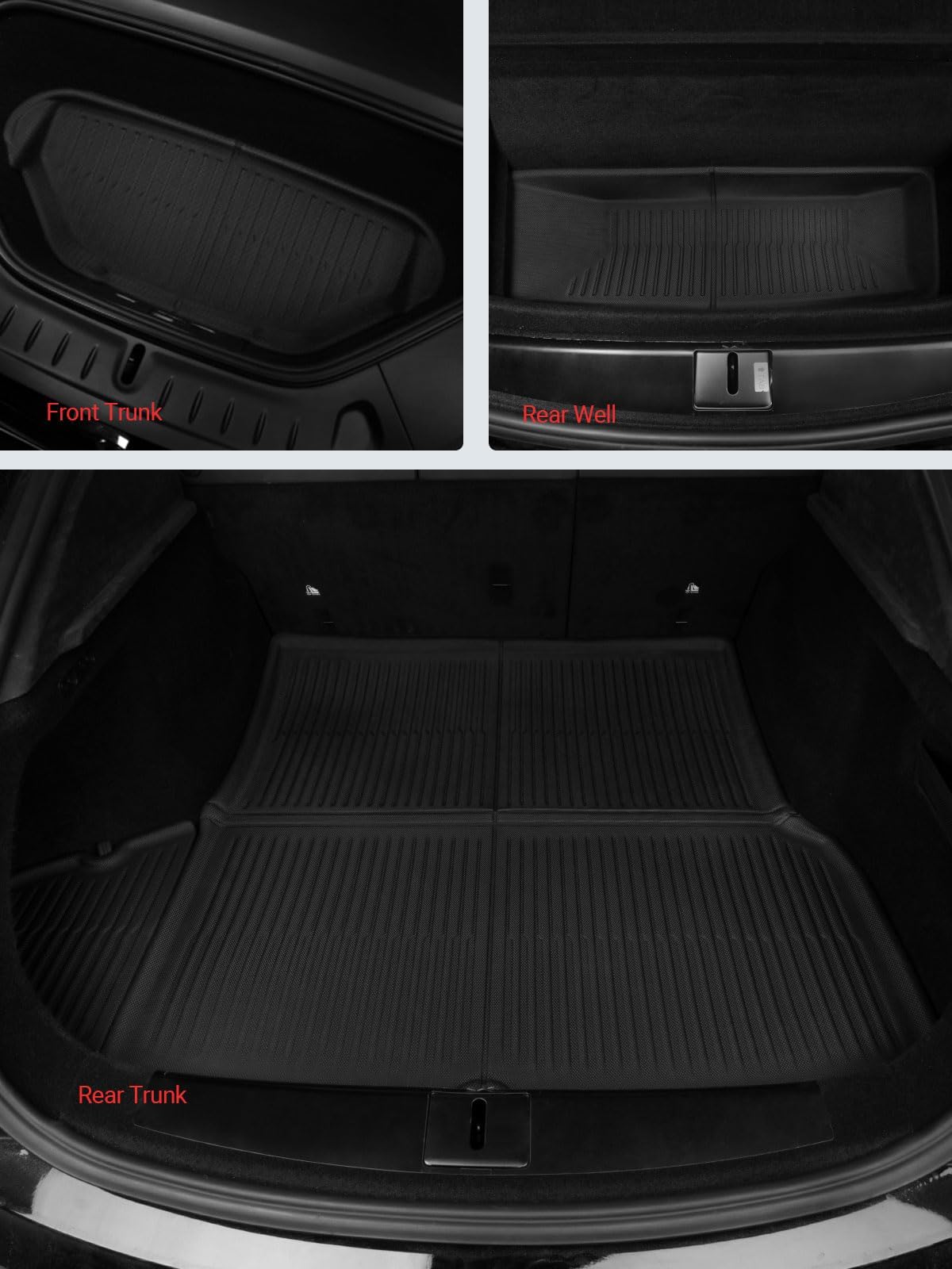 Basenor 7Pcs Floor Mats For Tesla Model S Model S Plaid 3D Material Cargo Liners All-Weather Car Mats Anti-Slip Trunk Mat Model