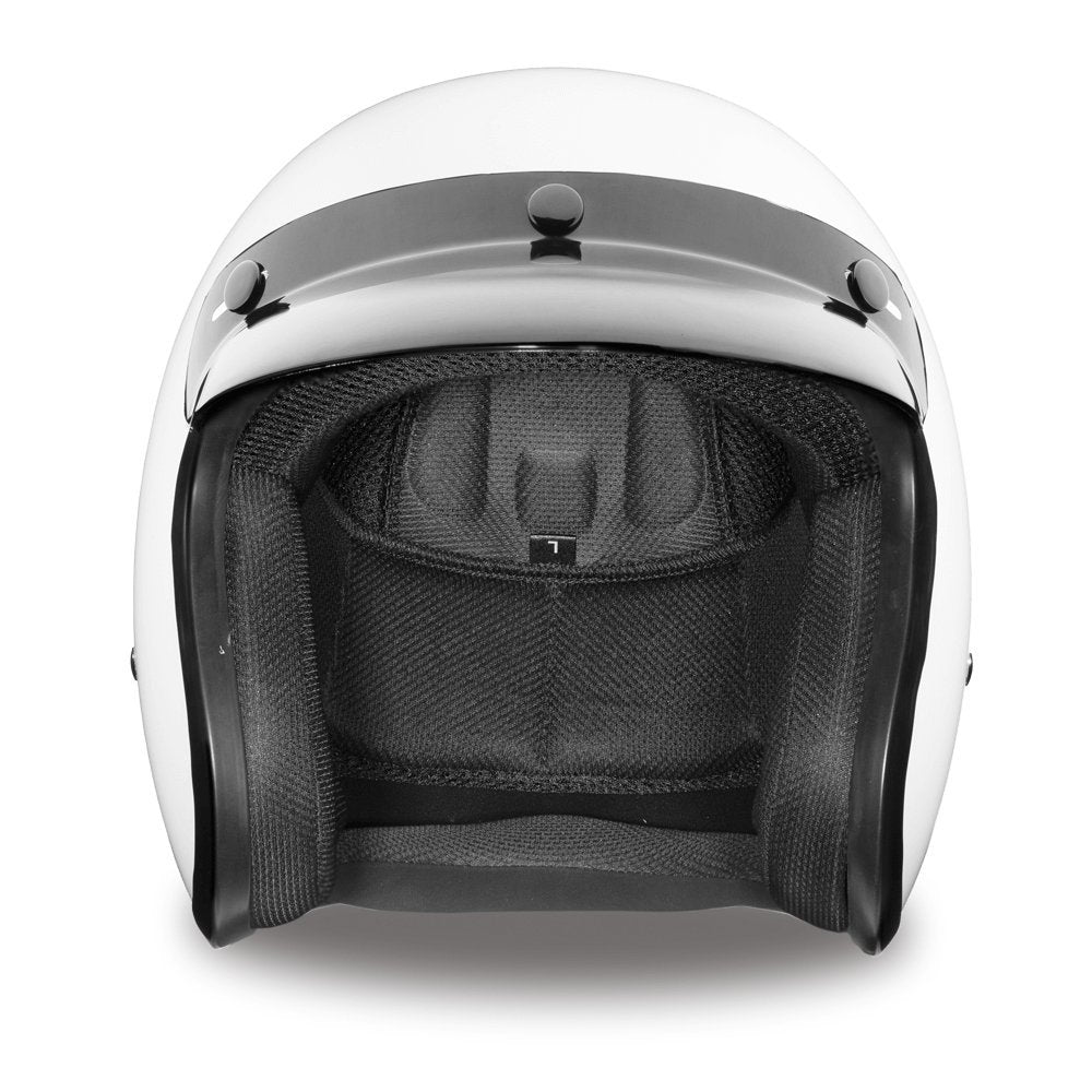 Daytona Helmets 3/4 Open Face Motorcycle Helmet - Dot Approved [Hi-Gloss White] [M]
