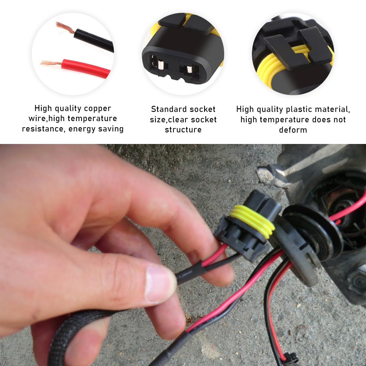 Povtii 2 Pcs 9005 9006 9012 Hb3 Hb4 Female Adapter Wiring Harness Sockets, Auto Wire Connector For Headlights Fog Lights, Headla