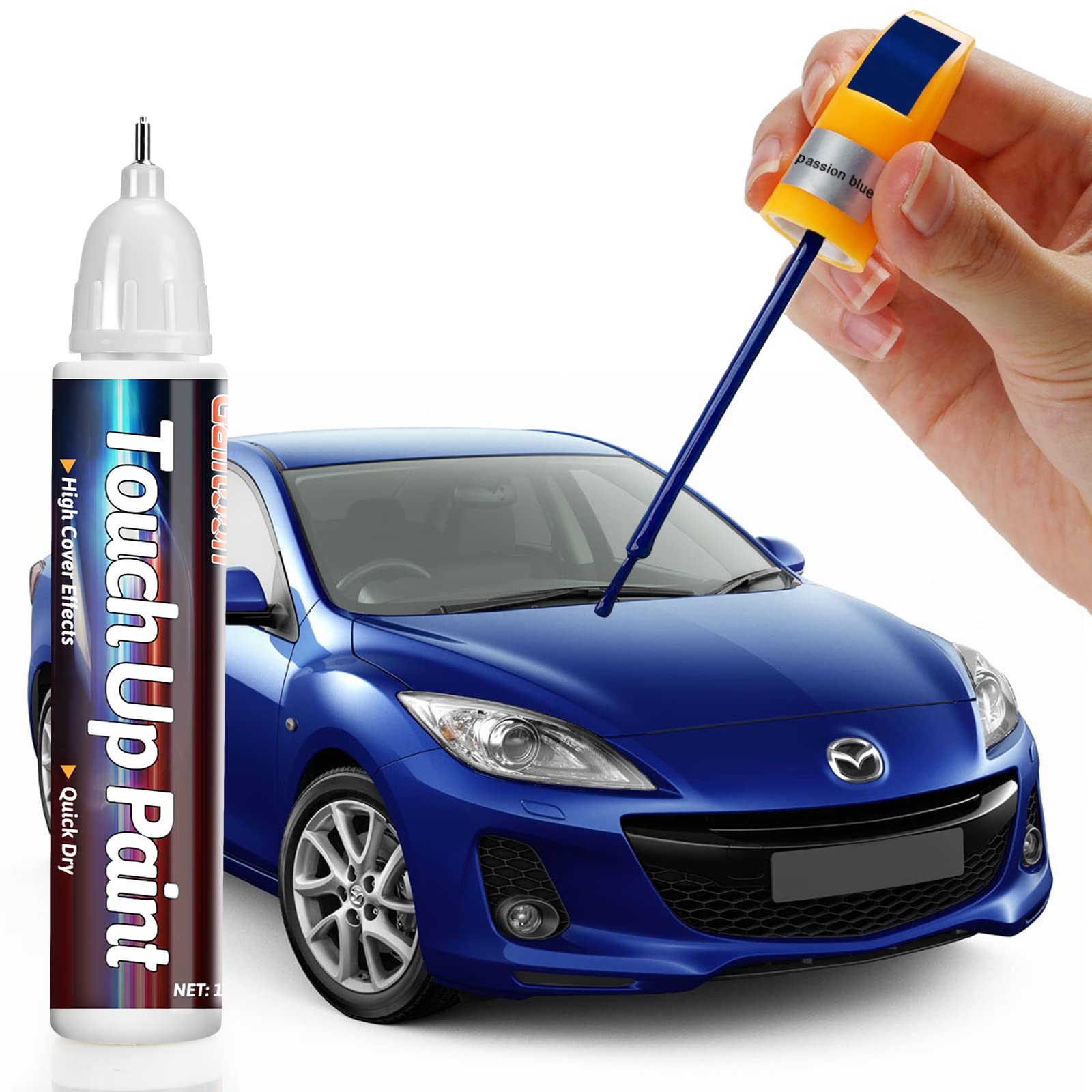 Blue Touch Up Paint Pen For Cars, Car Paint Scratch Repair, Two-In-One Car Touch Up Paint Fill Paint Pen, Quick & Easy Solution 