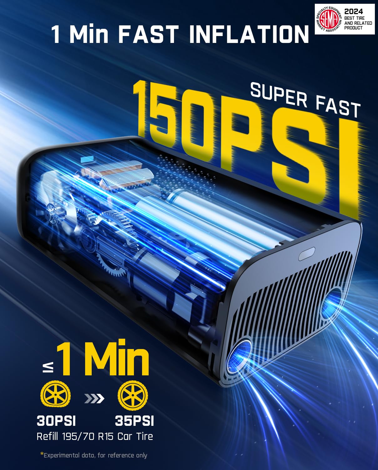 Fanttik X9 Pro Portable Tire Inflator For Motorcycle, 27S Fast Inflate Electric Bike Pump With Digital Tire Pressure Gauge, 150P