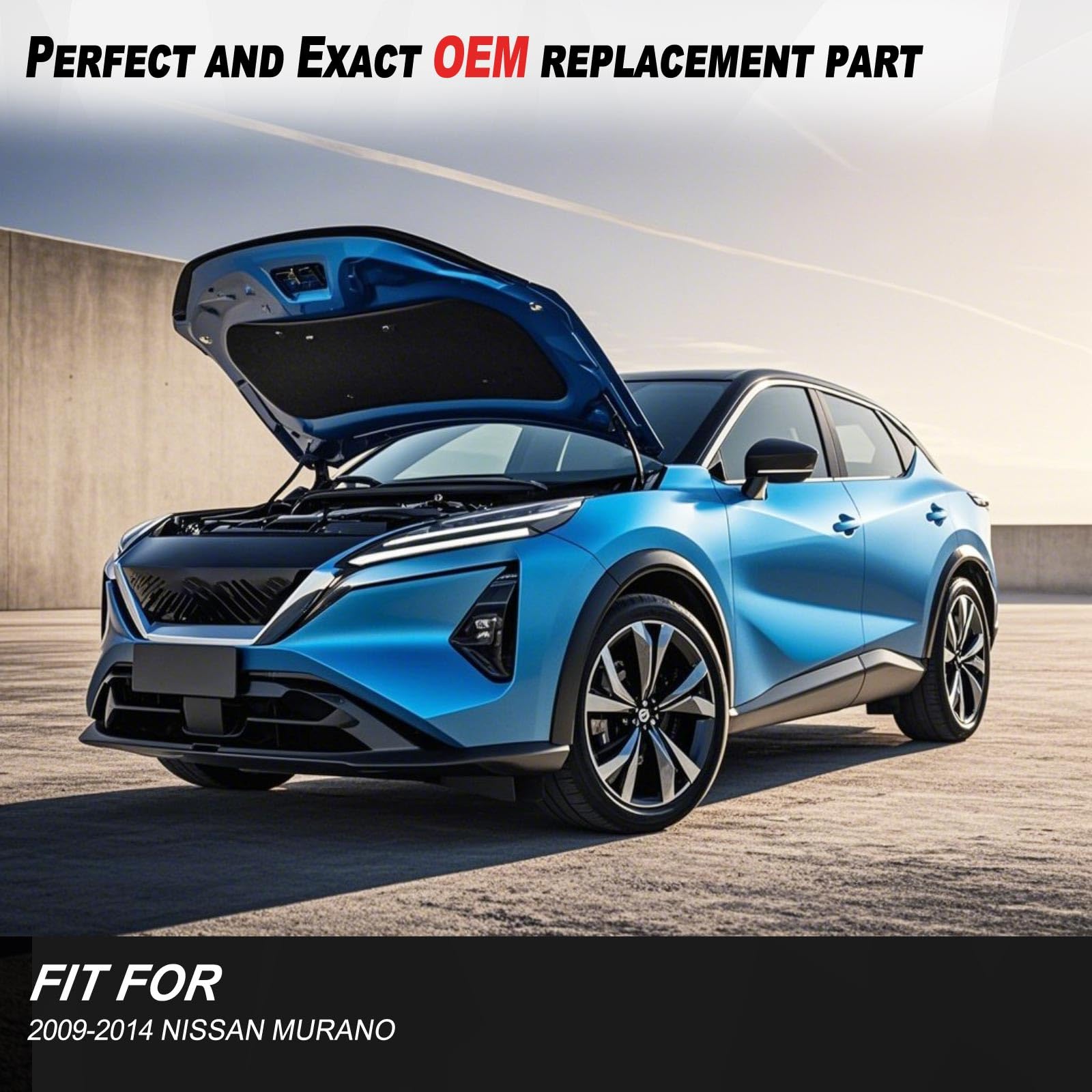 Vepagoo 6176 Front Hood Struts Compatible For 2009-2014 Nissan Murano Gas Shock Lift Supports, 2/4-Door Hood Rods Springs Replac