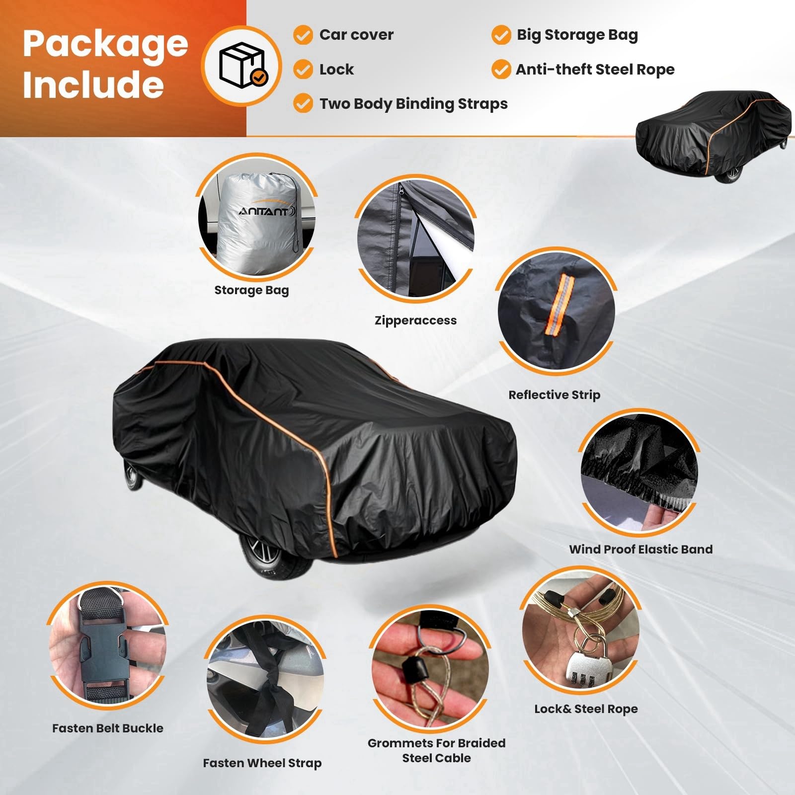 Lightweight Crew Cab Truck Cover Large Car Cover Waterproof All Weather Full Exterior Covers Fit Truck Up To 253''