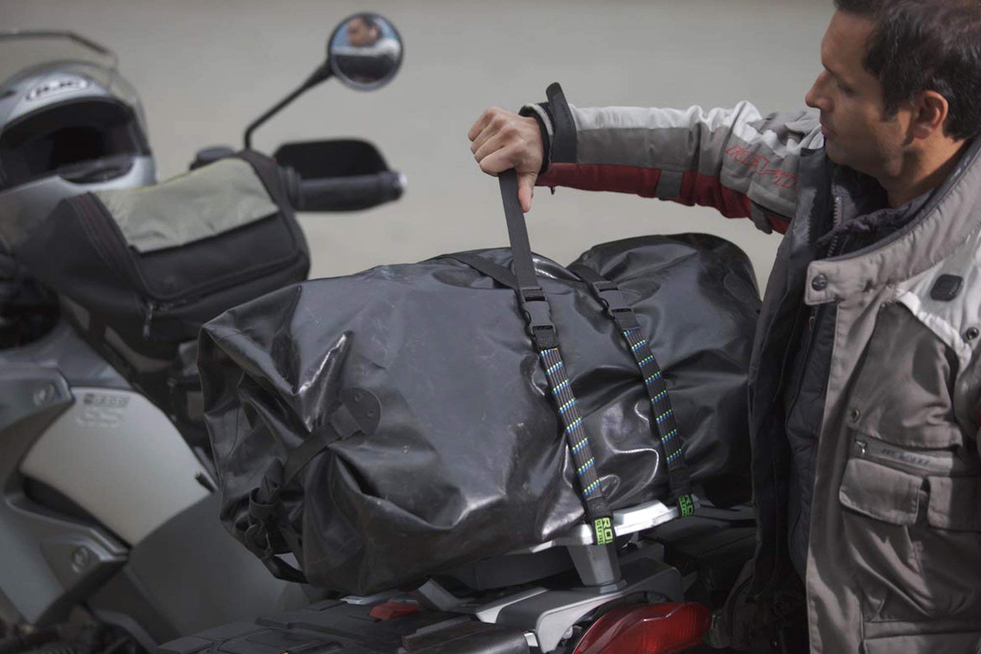 Rok Straps Rok-10050 Black/Reflective 18'' - 60'' Motorcycle/Atv Adjustable Stretch Strap