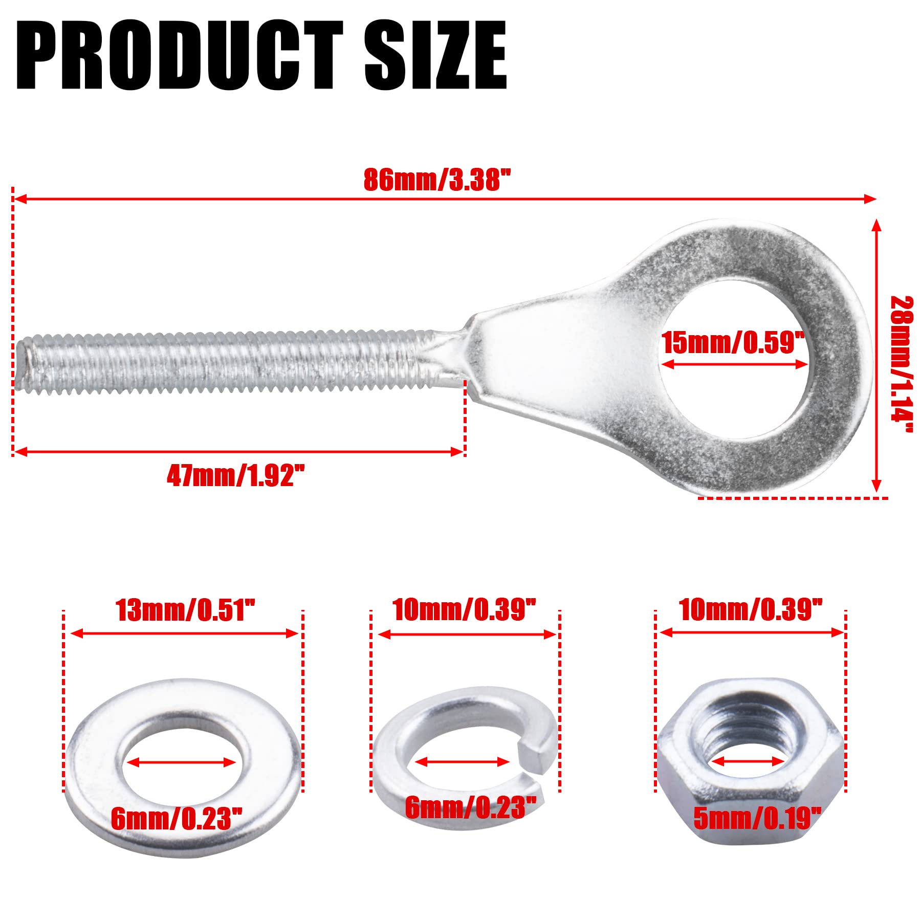 CNCMOTOK 15mm Chain Tensioner Adjuster fit for 196cc 6.5HP Massimo MB200 Baja Warrior MB165 MB200 Coleman CT200U Trail Motovox M