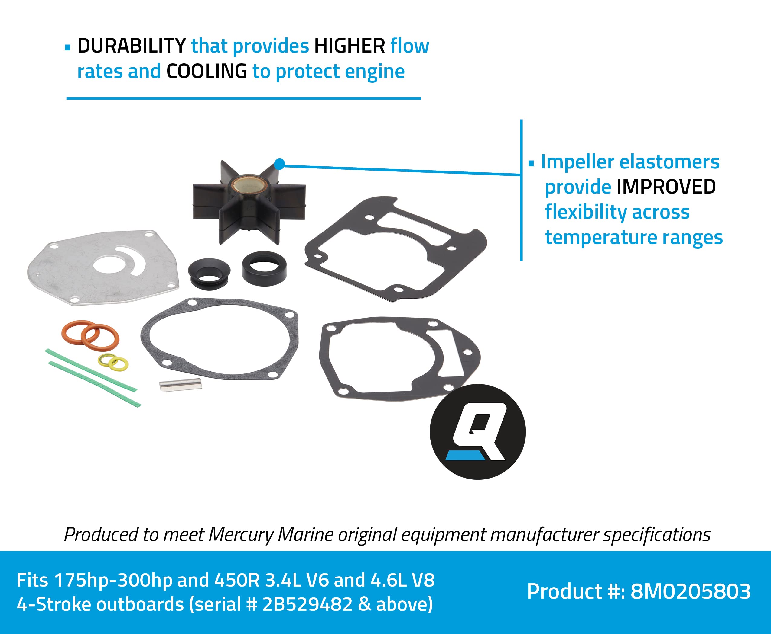 Quicksilver 8M0142980 Water Pump Repair Kit
