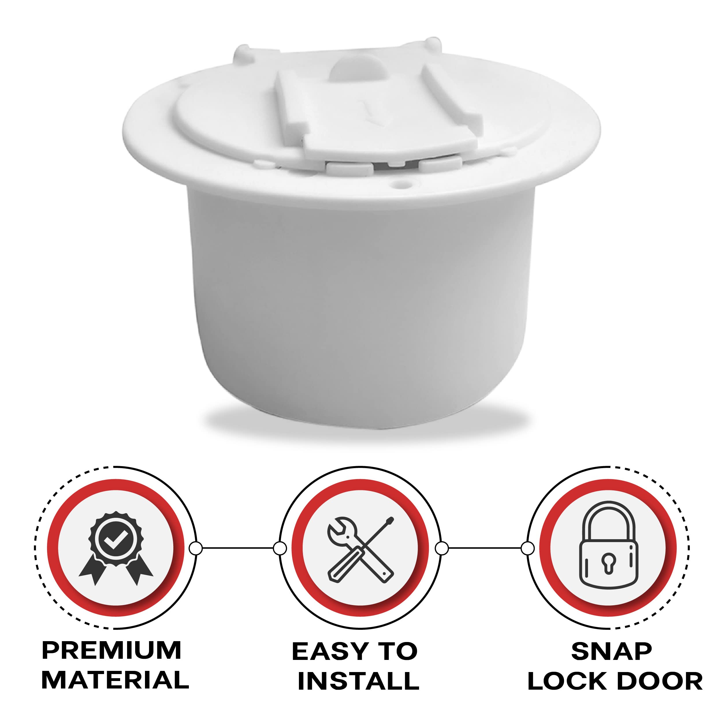 Nu-Set | Rv Electrical Cable Hatch | Electrical Cable Hatch | Rv Accessories & Door Hardware,Rv011 (White)