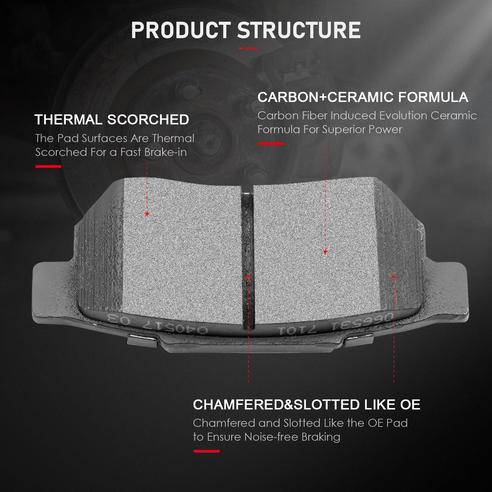 Rear Ceramic Brake Pads Kits 4Pcs Fit For 86-01 For Acura Integra,For Honda For Accord,Civic,93-97 For Honda Civic Del Sol,90-91