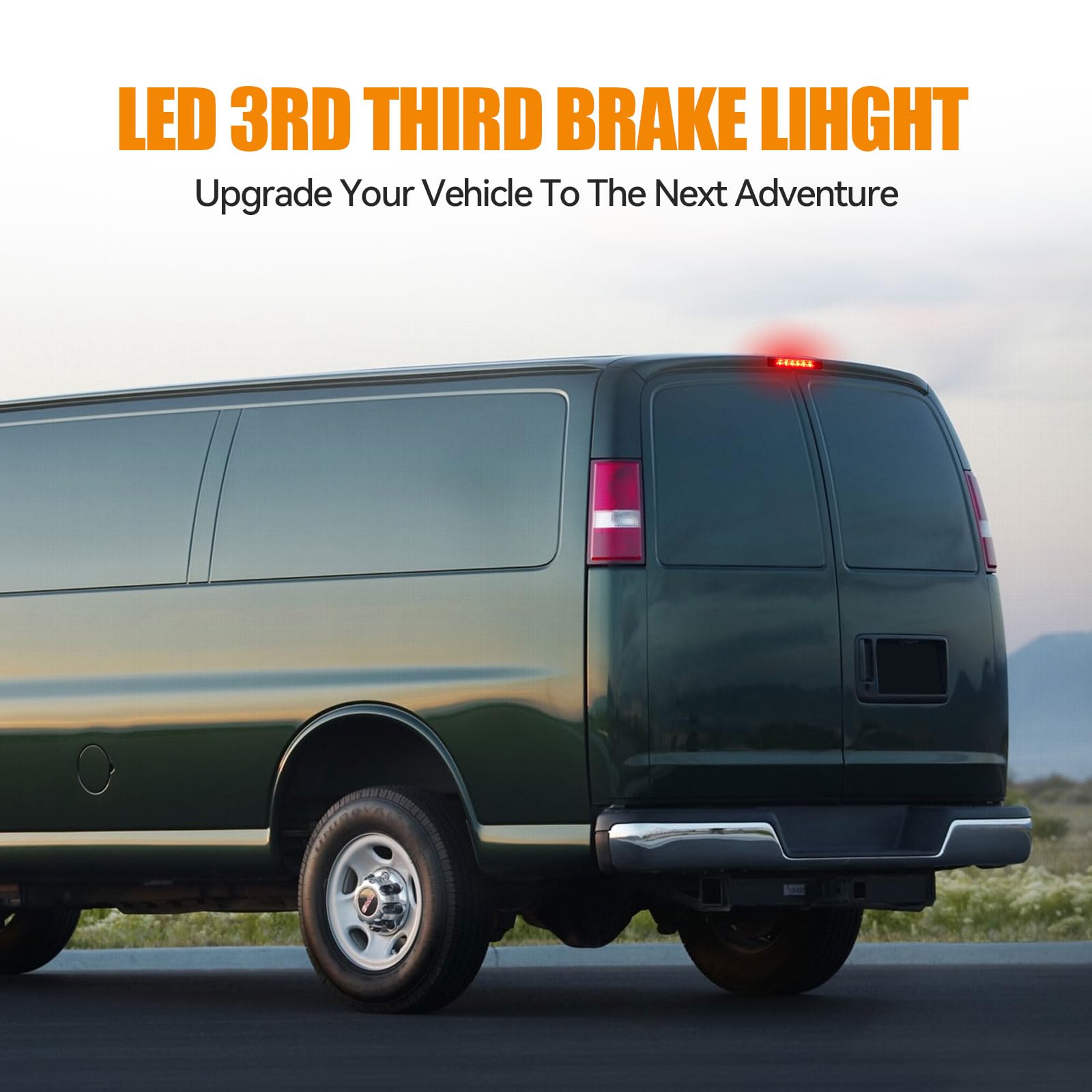 Cxdar Third 3Rd Brake Light Led For 2003-2017 Chevy Express, High Mount Rear Brake Lights Assembly For 03-17 Gmc Savana, Waterpr