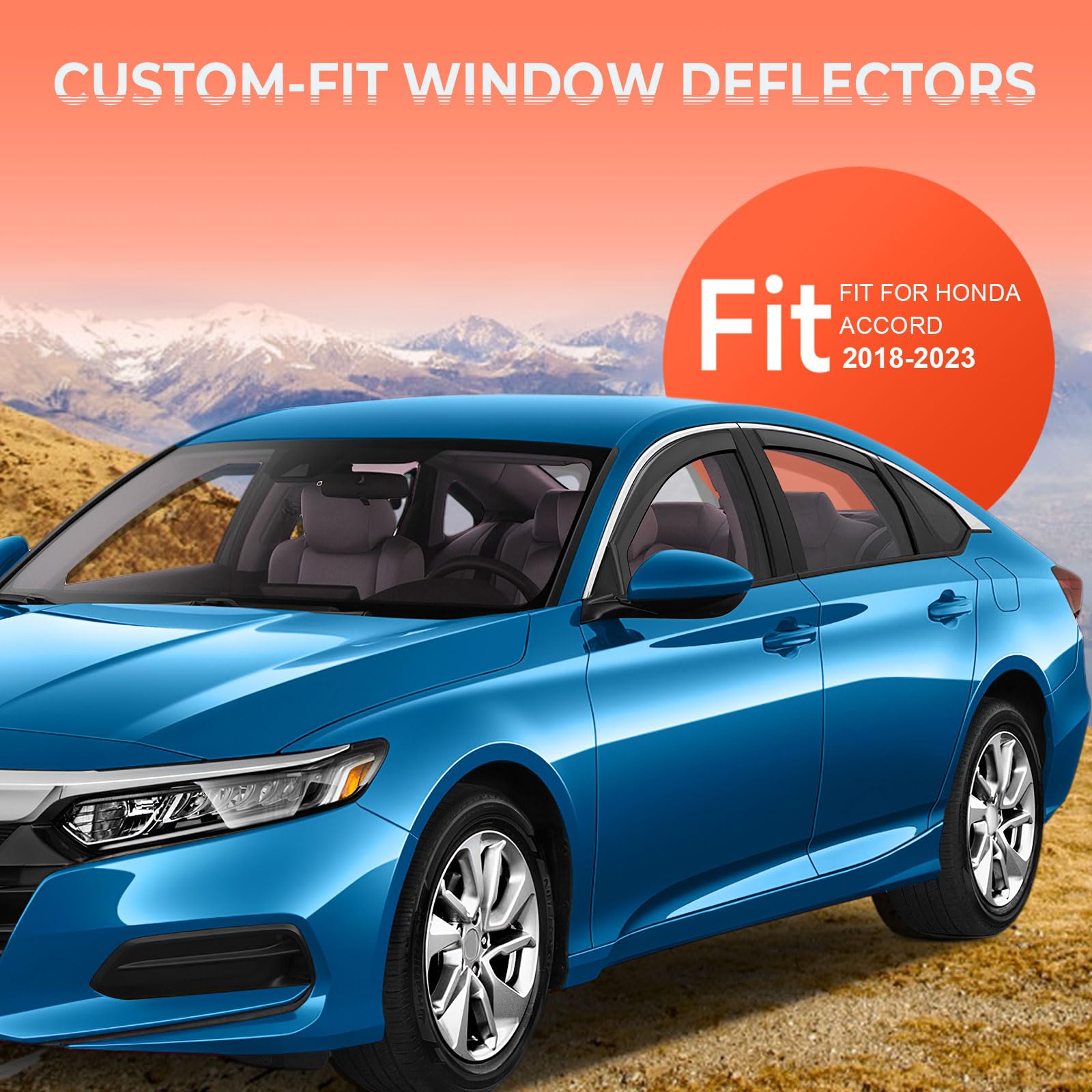 Aclong In-Channel Rain Guards Compatible With Honda Accord 2018 2019 2020 2021 2022 2023, Black Window Deflectors Window Visor S