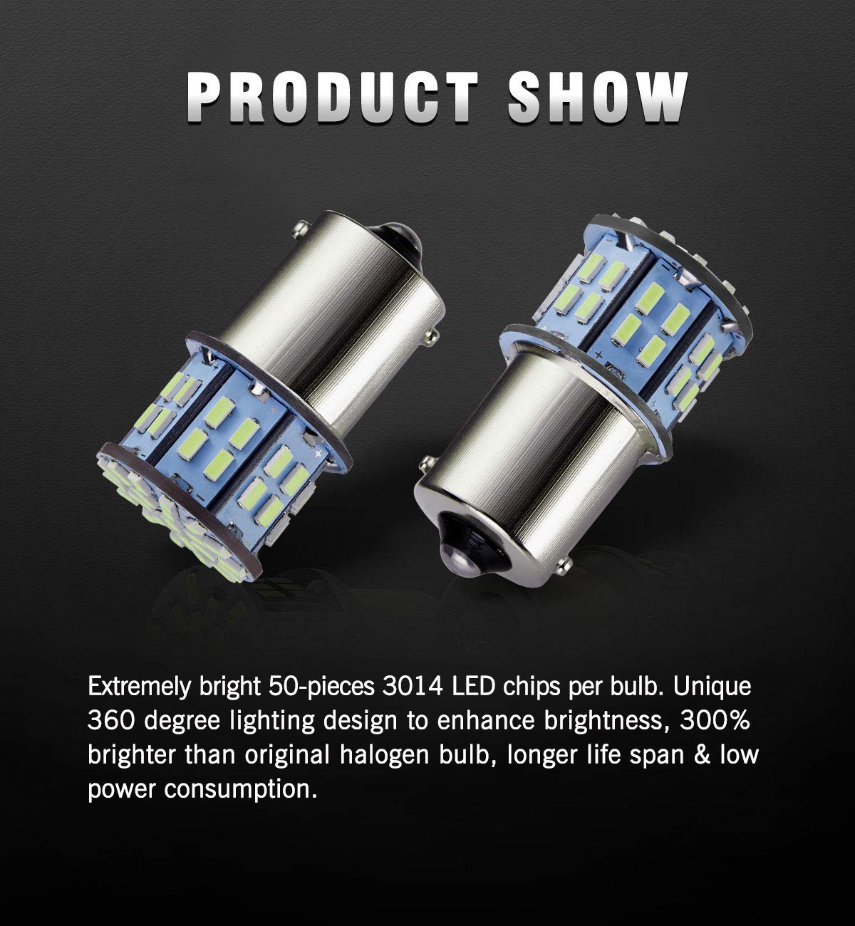 Antline 1156 1141 1003 7506 Ba15S Led Bulbs Cool White 20-Packs, Super Bright 3014 50-Smd Led Replacement For 12 Volt Rv Camper Trailer Boat Trunk Interior Lights