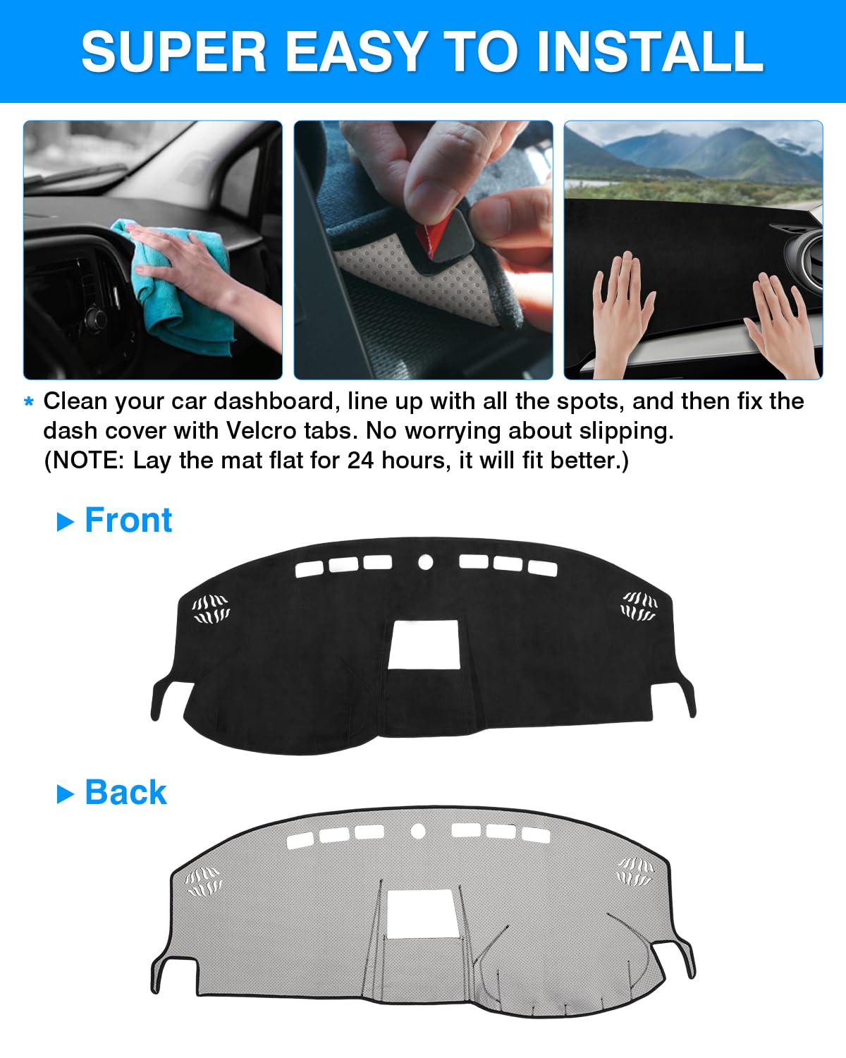 Autorder Dashboard Cover Mat For 2008 2009 2010 Dodge Charger Accessories Dash Cover Flannel Dash Mat Sunshade Glare Uv Rays Pro