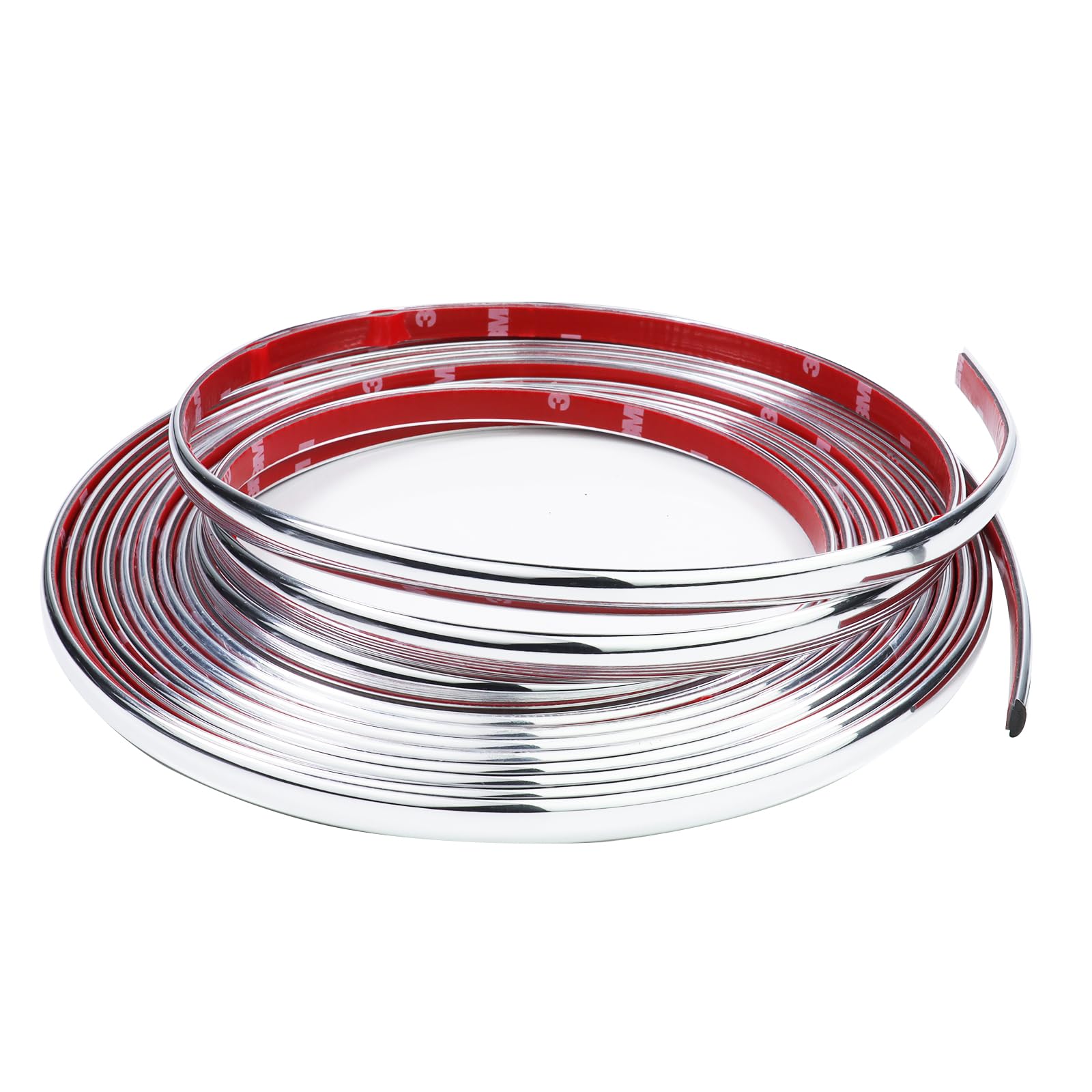 Sbwlkj 25Ft Automotive Chrome Trim Molding 1/2''(12Mm) Universal Car Side Moldings(Self Adhesive) Uv-Protected Scratch-Proof For
