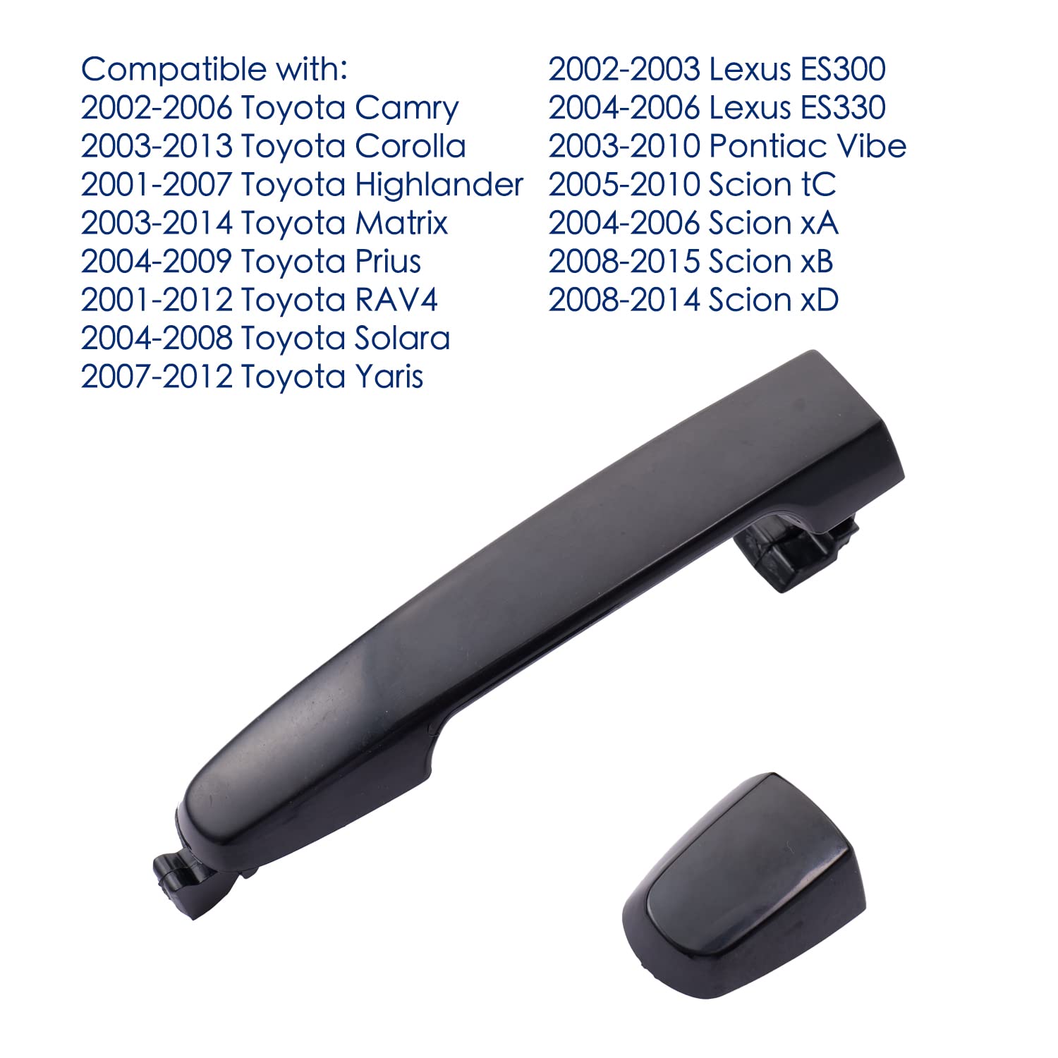 Lcyolada Rear Driver & Passenger Side Door Handle for 03-13 Toyota Corolla, RAV4/Highlander, Pontiac Vibe, 02-06 Camry, Without