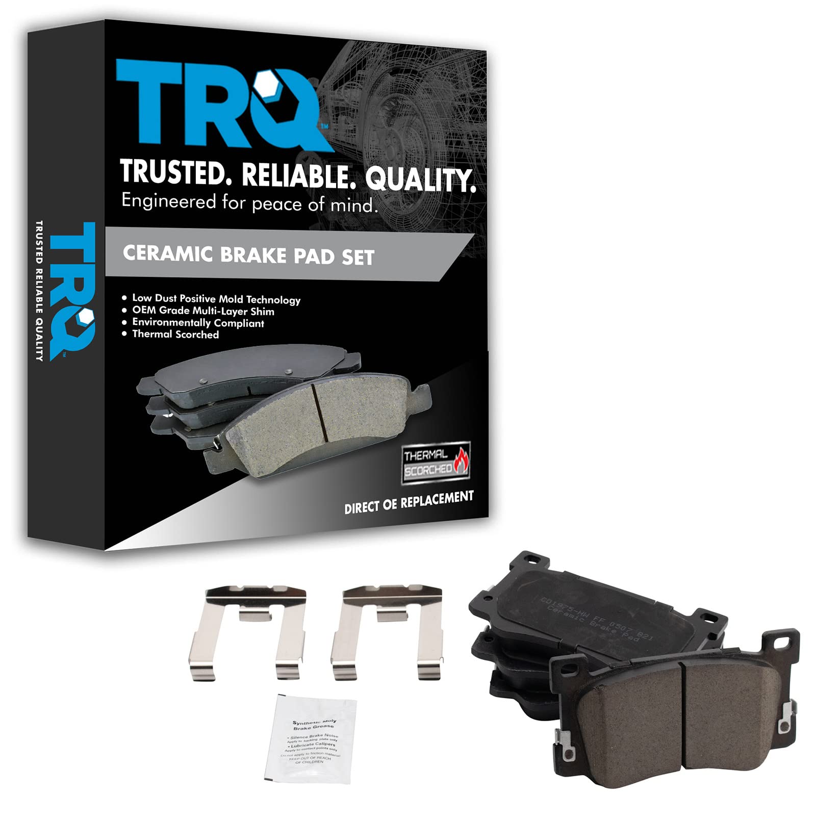 TRQ Front Brake Pads Ceramic Compatible with 2017-2020 Genesis G90 2019-2020 Kia K900