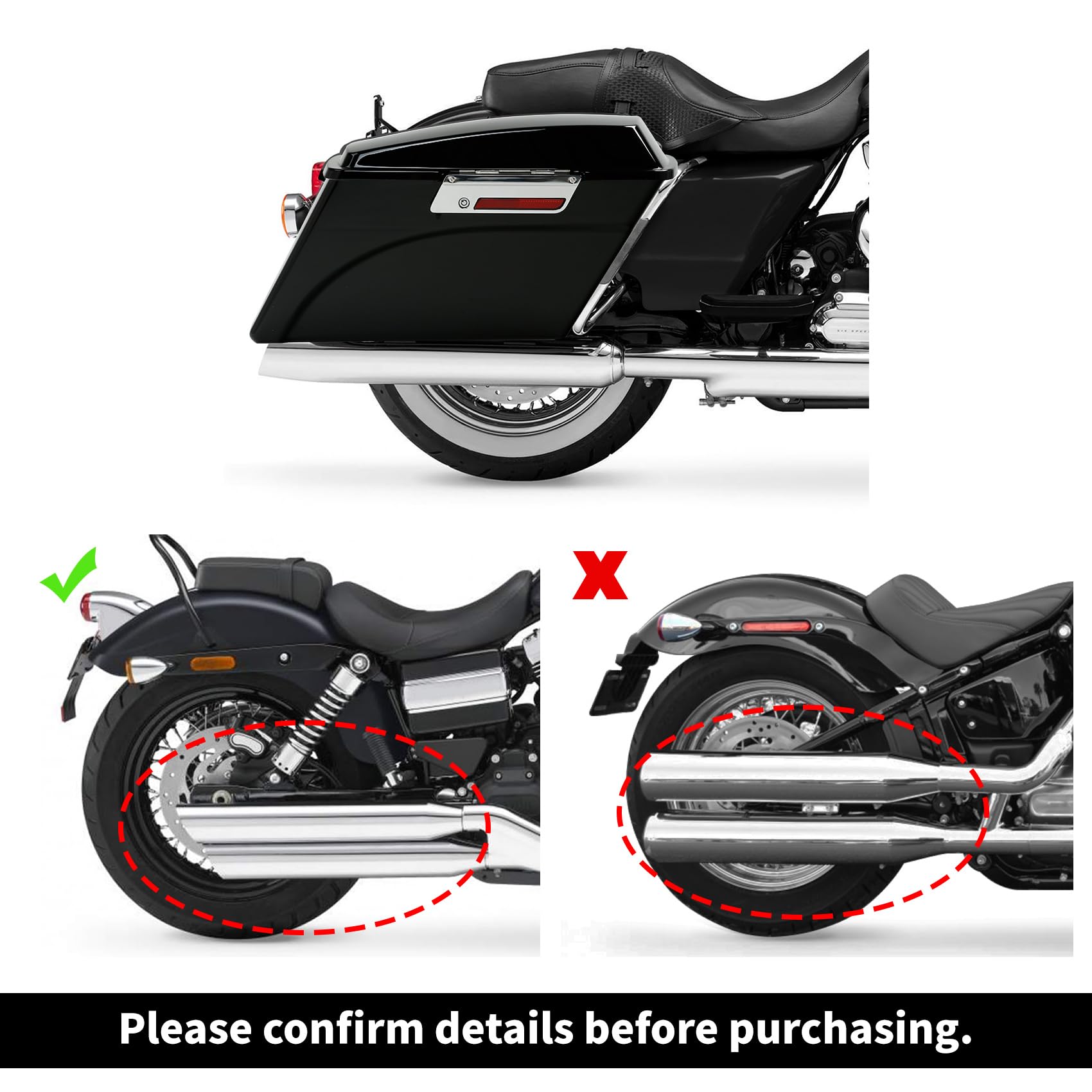 Tcmt Hard Saddle Bags Trunk W/Lid Latch Key & Liners Carpet Insert Fits For Harley Hd Touring Cvo Road Glide Road King Street Gl