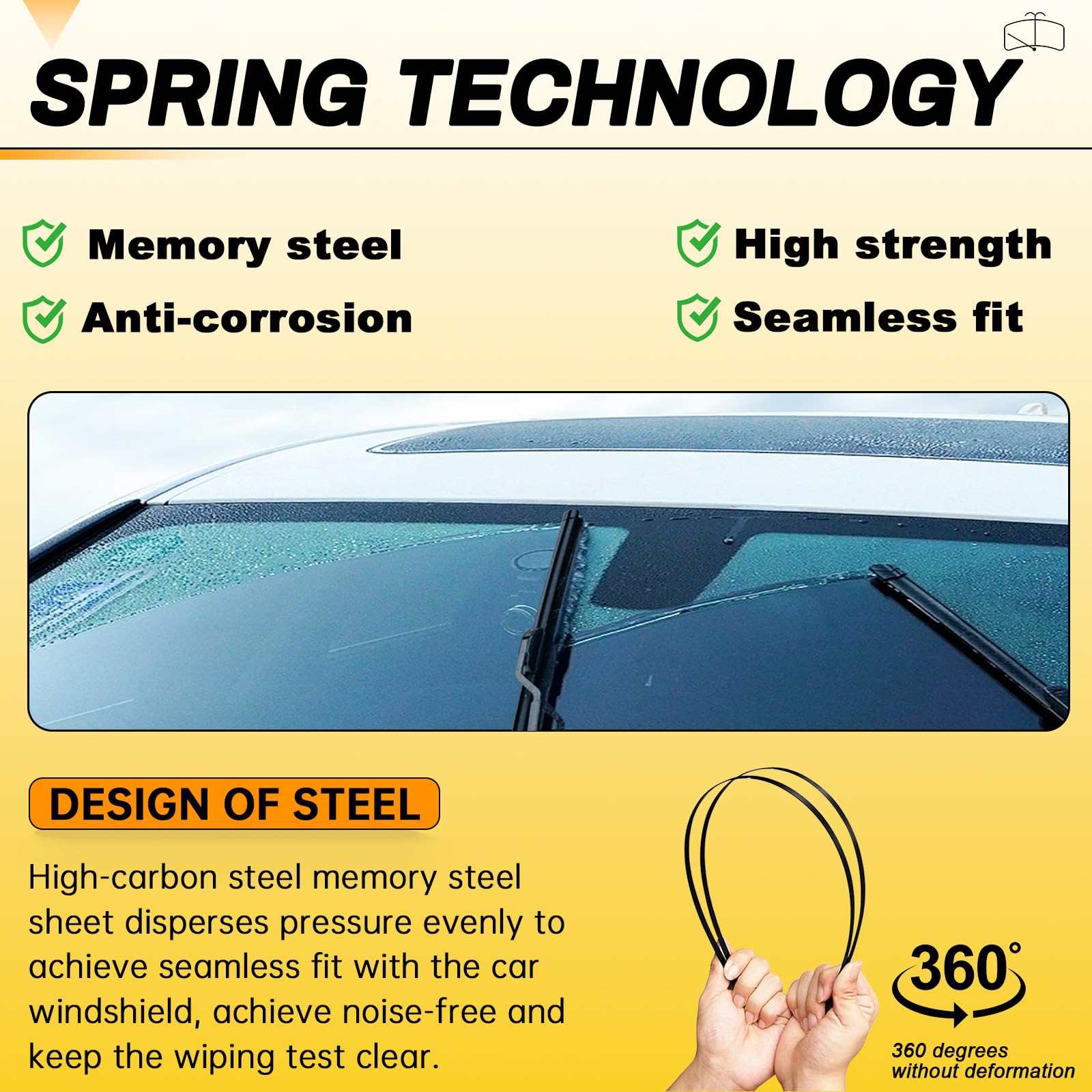 Autoboo Oem Quality 26' + 18' Premium All-Seasons Durable Stable And Quiet Windshield Wiper Blades Pack Of 2 (Pair For Front Windshield)