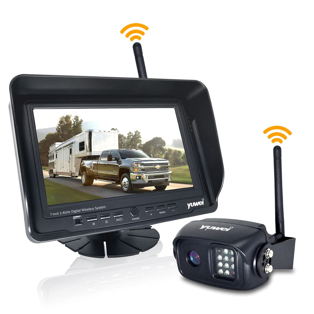 Yuwei Digital Wireless Backup Camera System Kit, Ahd1080P, Wireless Rear View Camera And 7'' Lcd Wireless Reversing Monitor For 