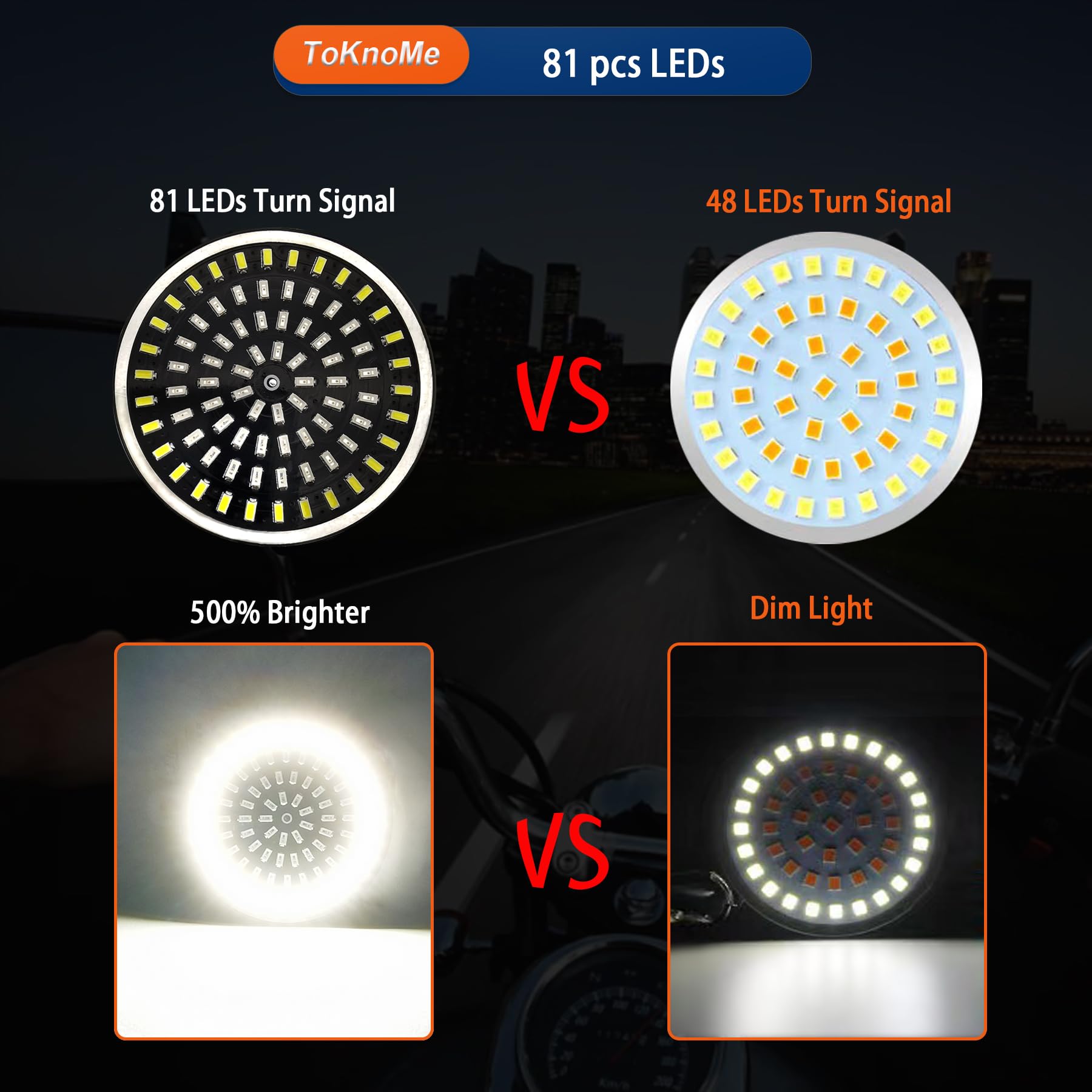 Toknome 1157 Led Turn Signals 2'' Front Rear Bulbs 81 Led Lights Smoke Lens Covers Kit Compatible With Harley Davidson Softail D