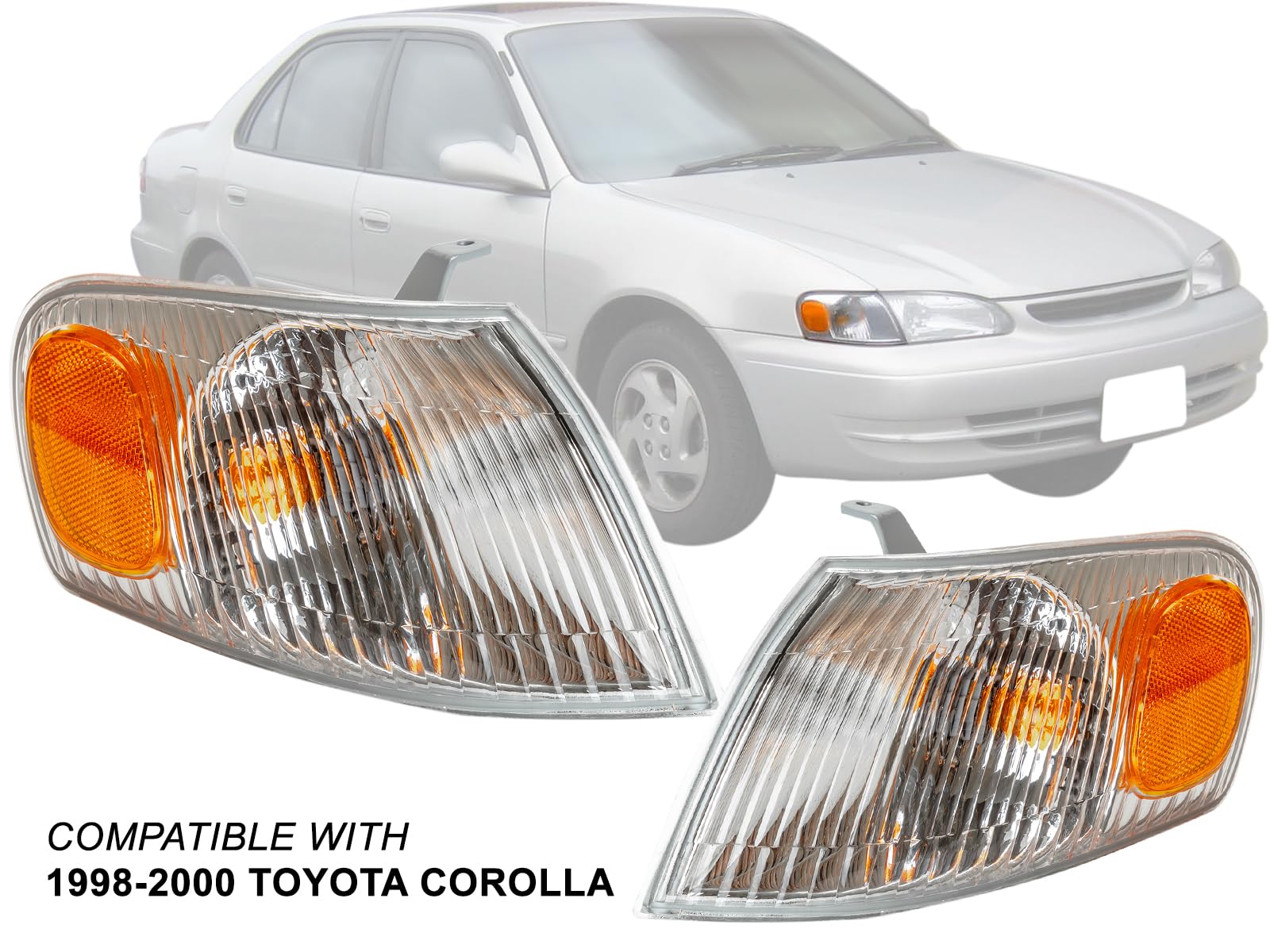 Apa Replacement Turn Signal Corner Light For 1998 1999 2000 Corolla Passenger Driver Pair