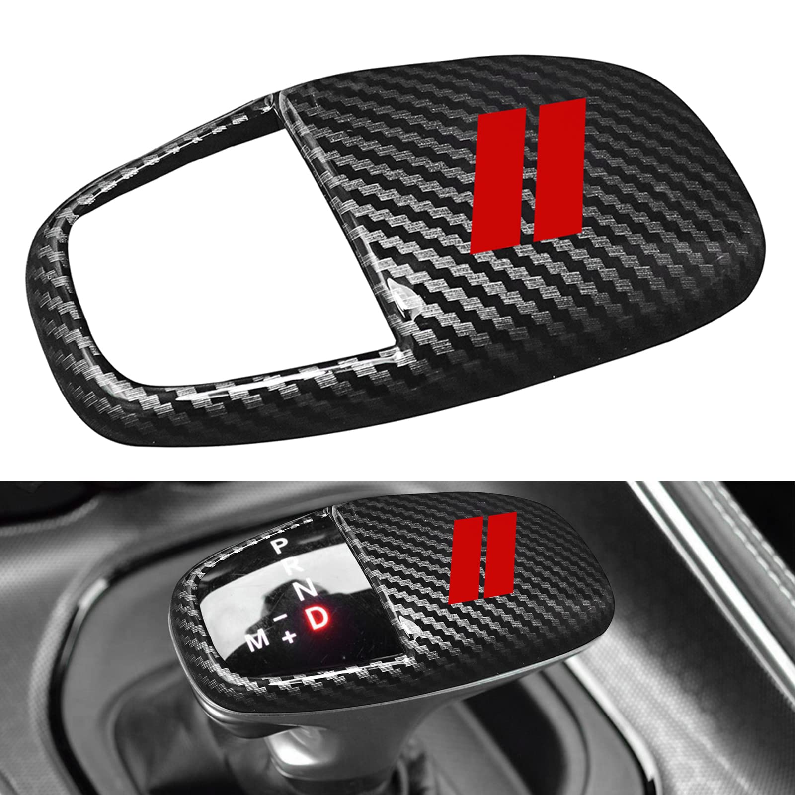 SENSHINE Gear Shift Knob Head Cover Trim for Dodge Charger Challenger Accessories 2015-2023 2024 Durango 2016-2024 Interior Shel