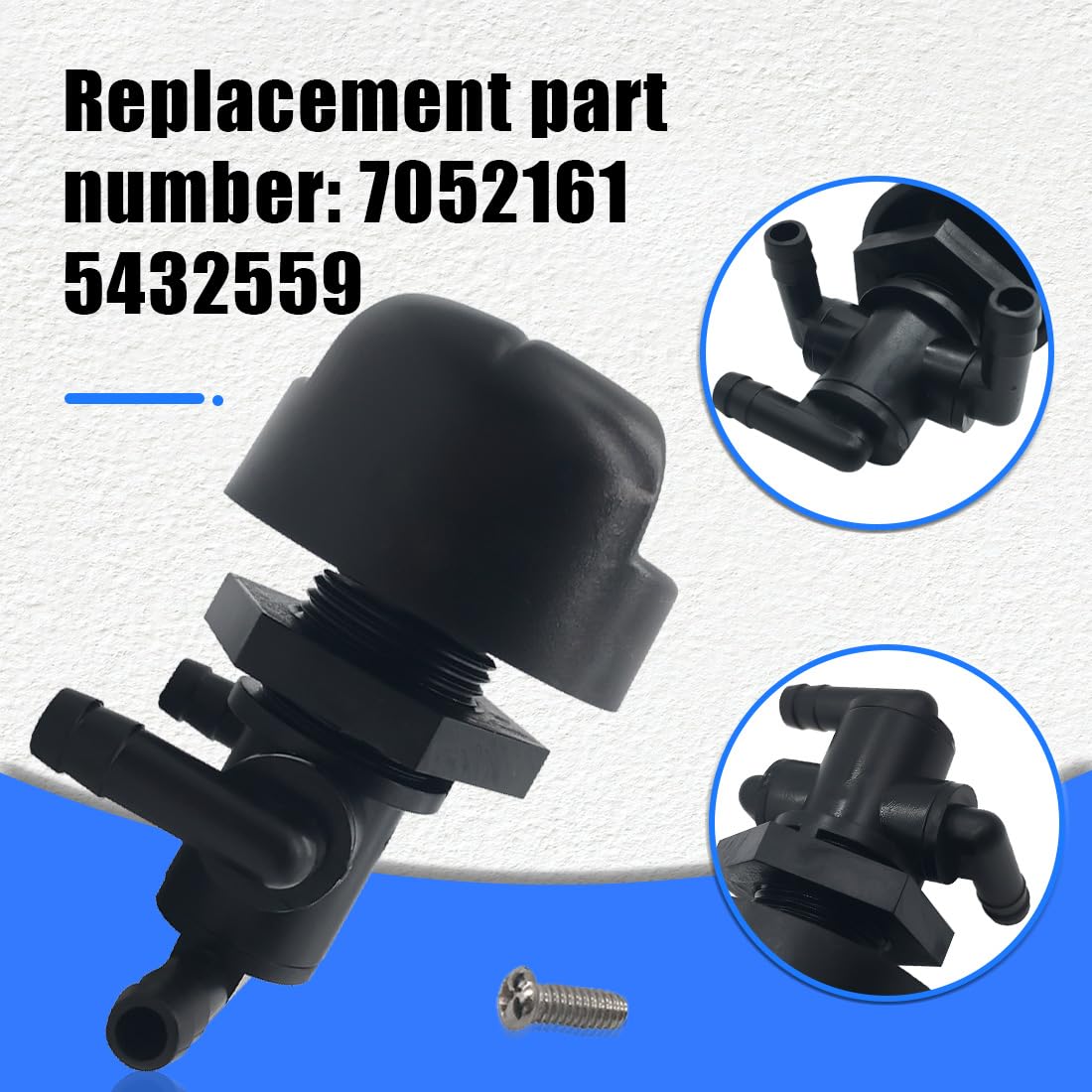 3-Way Fuel Shut Off Valve Petcock For Polaris Sportsman 500 335 400 600 700 Twin Magnum Trail Boss 325 330 500 7052161 5432559 With Knob Nut