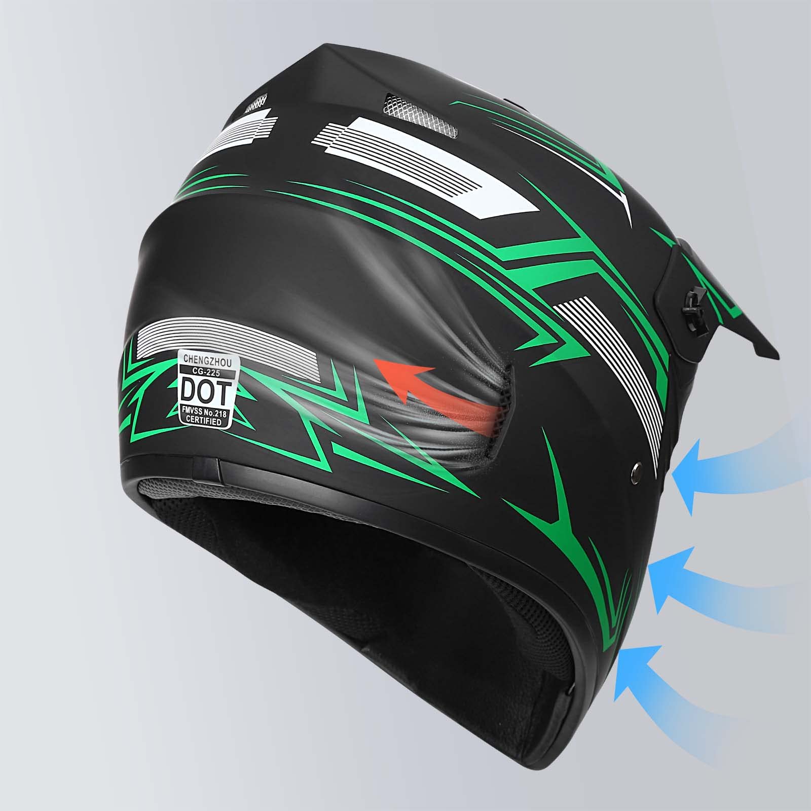 Yesmotor Youth Kids Motocross Helmet Full Face Motorcycle Dirt Bike Off-Road Mountain Bike Bmx Mx Atv Helmet- Dot Approved With(Gloves Goggles Mask) 4Pcs Set (Green,L)