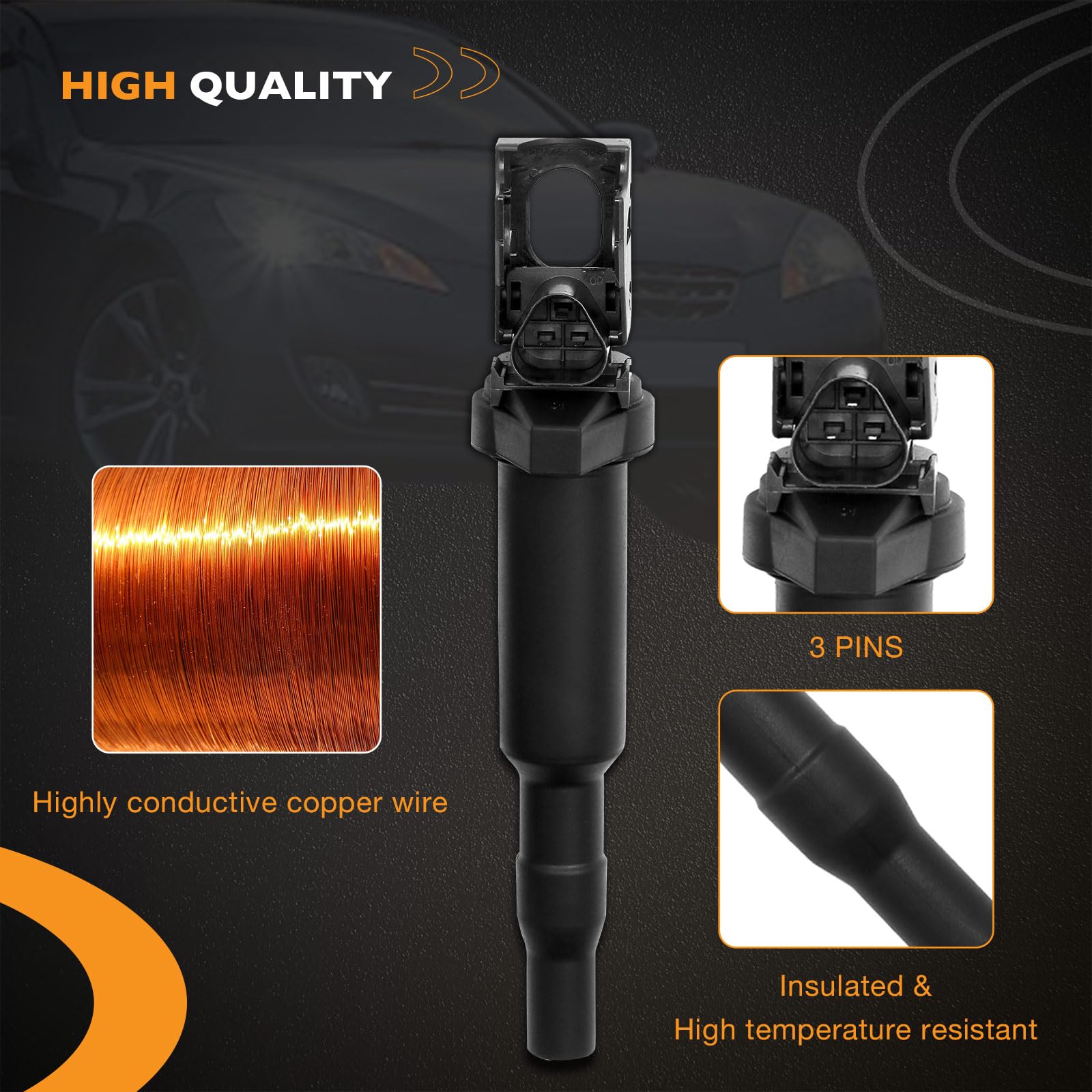 Ignition Coil & Spark Plugs Set Of 8 Compatible With Bmw 135I 135Is 335I 435I 535I 640I 740I 740Li M235I X1 X3 X5 X6 3.0L 4.4L R