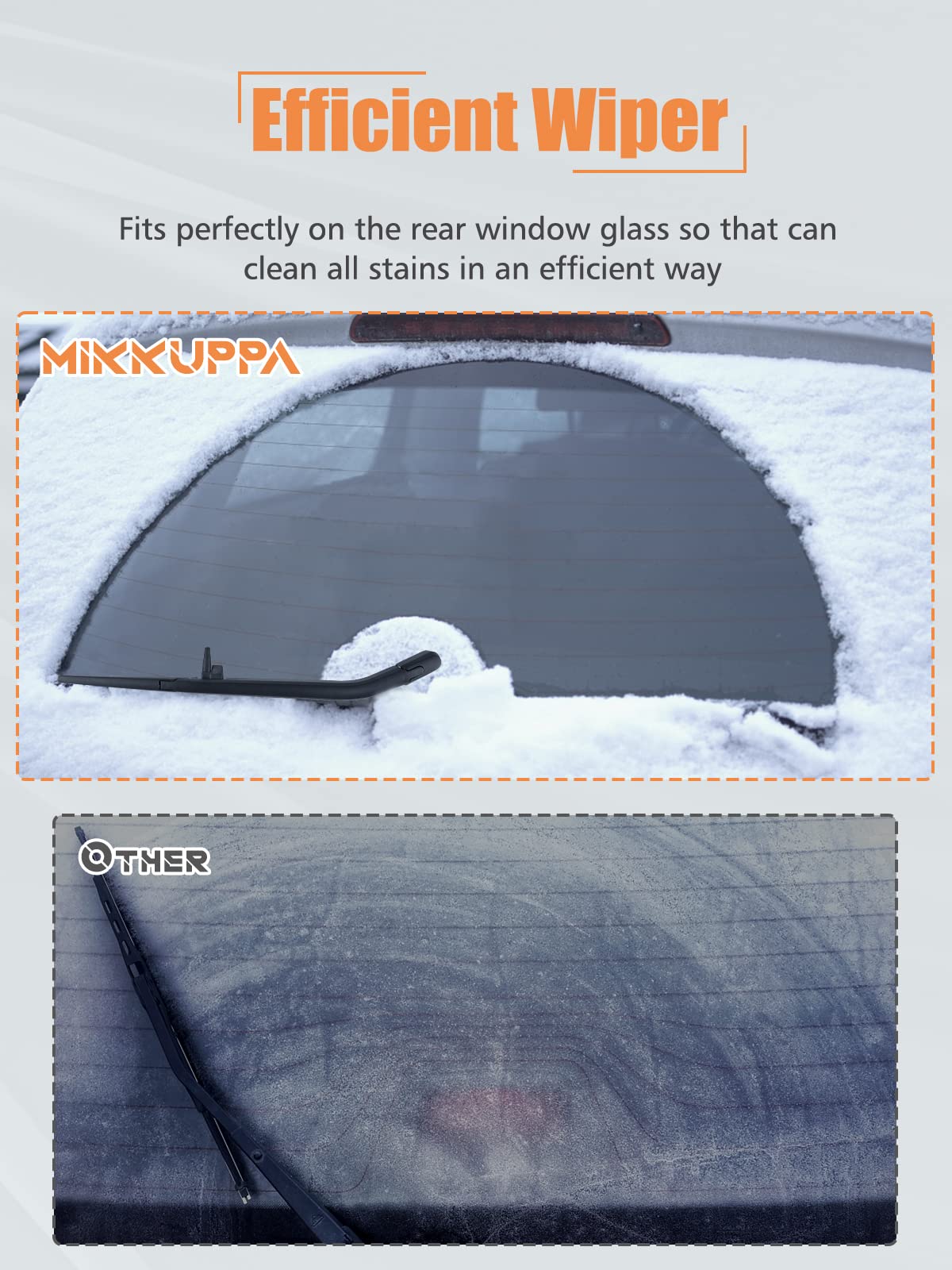 Mikkuppa Rear Windshield Wiper Blade Replacement For Toyota Rav4 2013-2018, Highlander 2020-2022, Jeep Compass 2018-2021 - Back Wiper Blade Oem Factory Accessories Replacement 85242-42040, 10 Inches