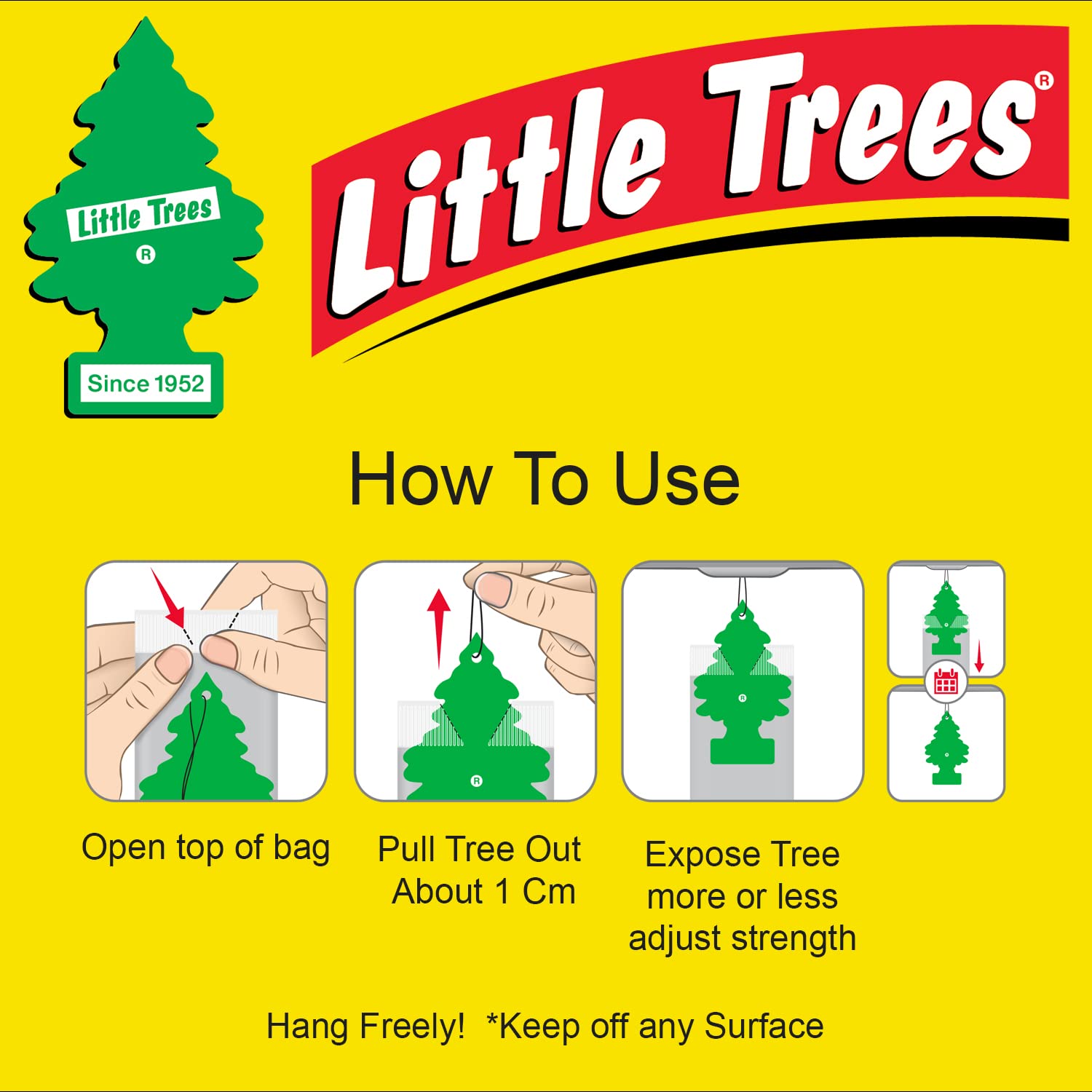 LITTLE TREES Car Freshener 10312, Strawberry Scent, 1 Count, Air Freshening Essential for Car and Home