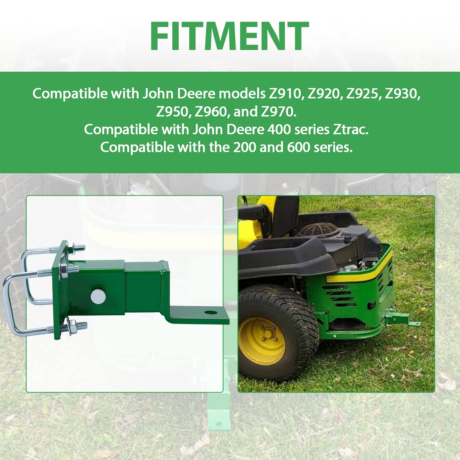 ECOTRIC Rear Tractor Zero Turn Trailer Hitch Lawn Mower Compatible with John Deere 400 Series Ztrac & 200, 400, 600 Series & Z22