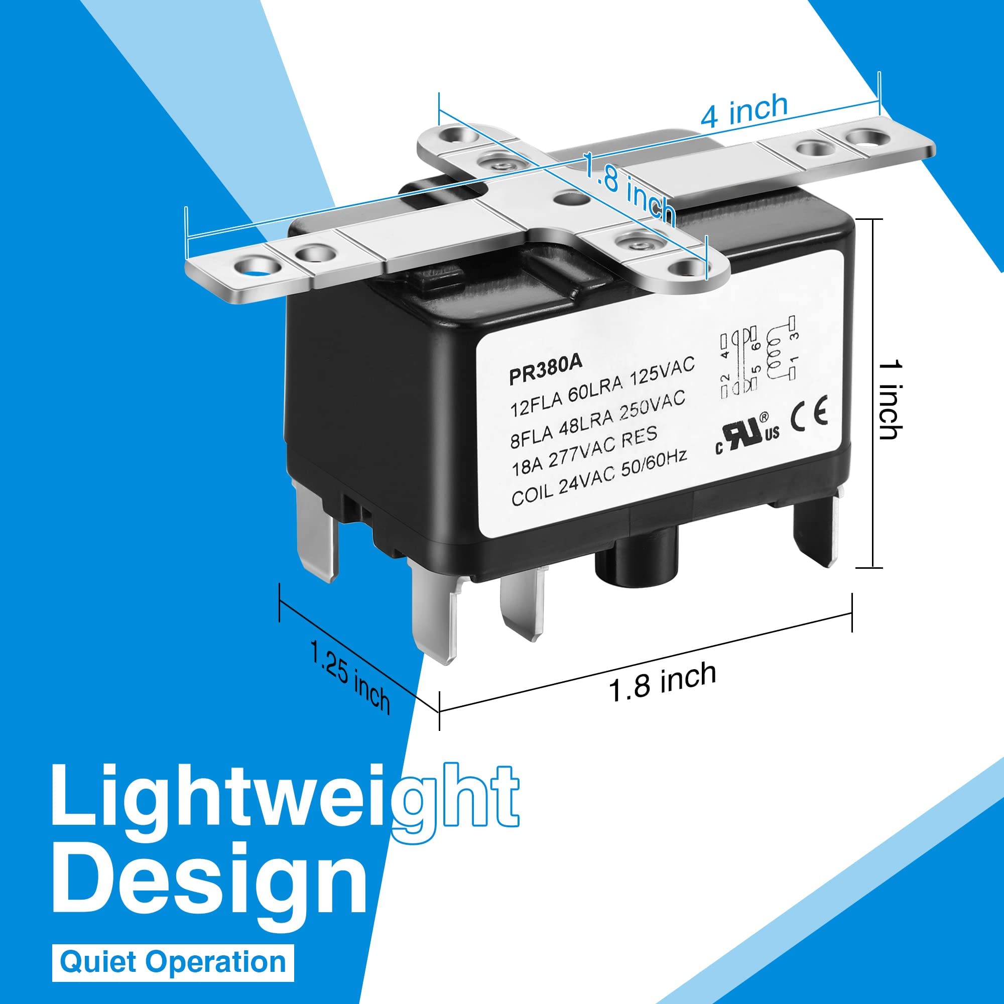 24V Fan Relay, 90-980 Isolation Relay Ac Switch Spst With Ul Certification Compatible With Hvac Coleman Furnace Blower Humidifier Goodman Blower Heat Sequencer Relay (1 Piece)