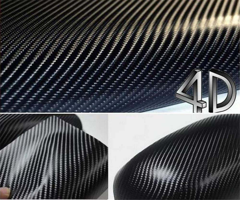 Diyah 4D Black Carbon Fiber Vinyl Wrap Sticker With Air Release Bubble Free Anti-Wrinkle (12'' X 60'' / 1Ft X 5Ft)