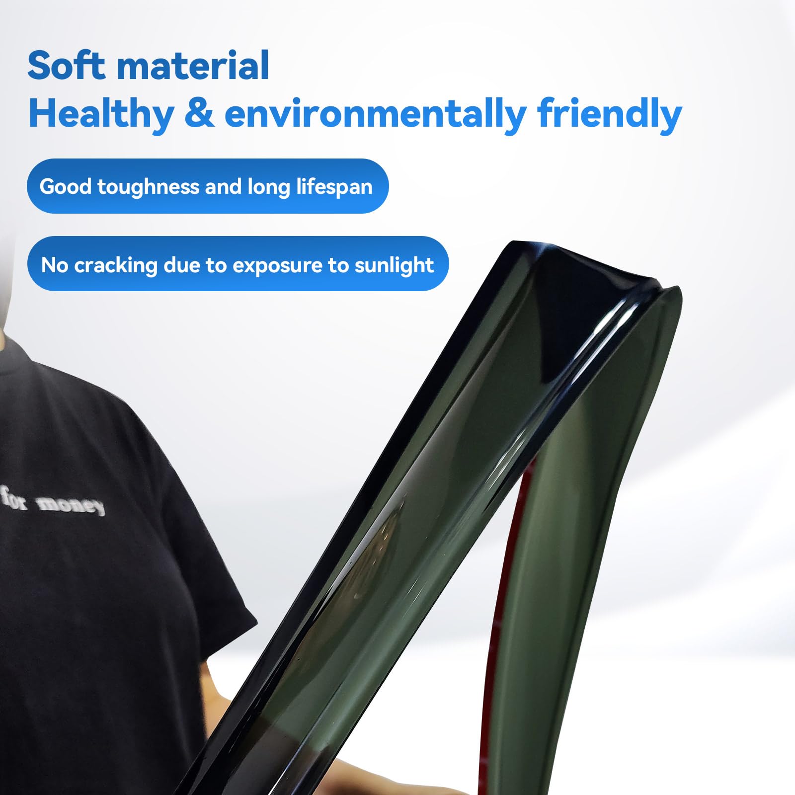 Window Rain Guards for 2013-2019 Ford Escape, Window Visor Guard Vent Wind Shade Deflector Rain Shield Protector Sun Visor for 1