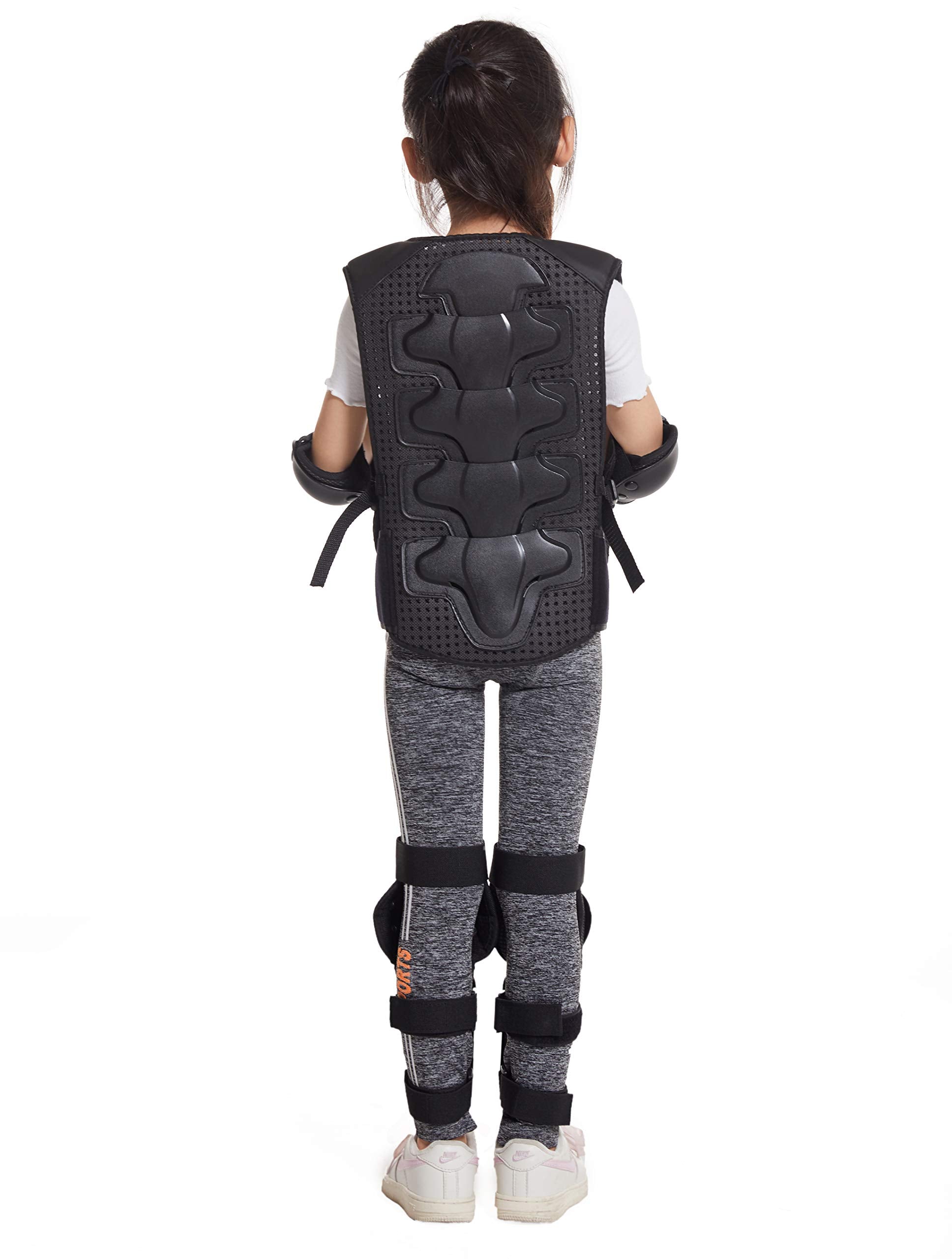 Kids Dirt Bike Full Body Protector Youth, Motorcycle Riding Bike Vest Jacket Knee Elbow Protectors Chest Back Spine Guard For Sn